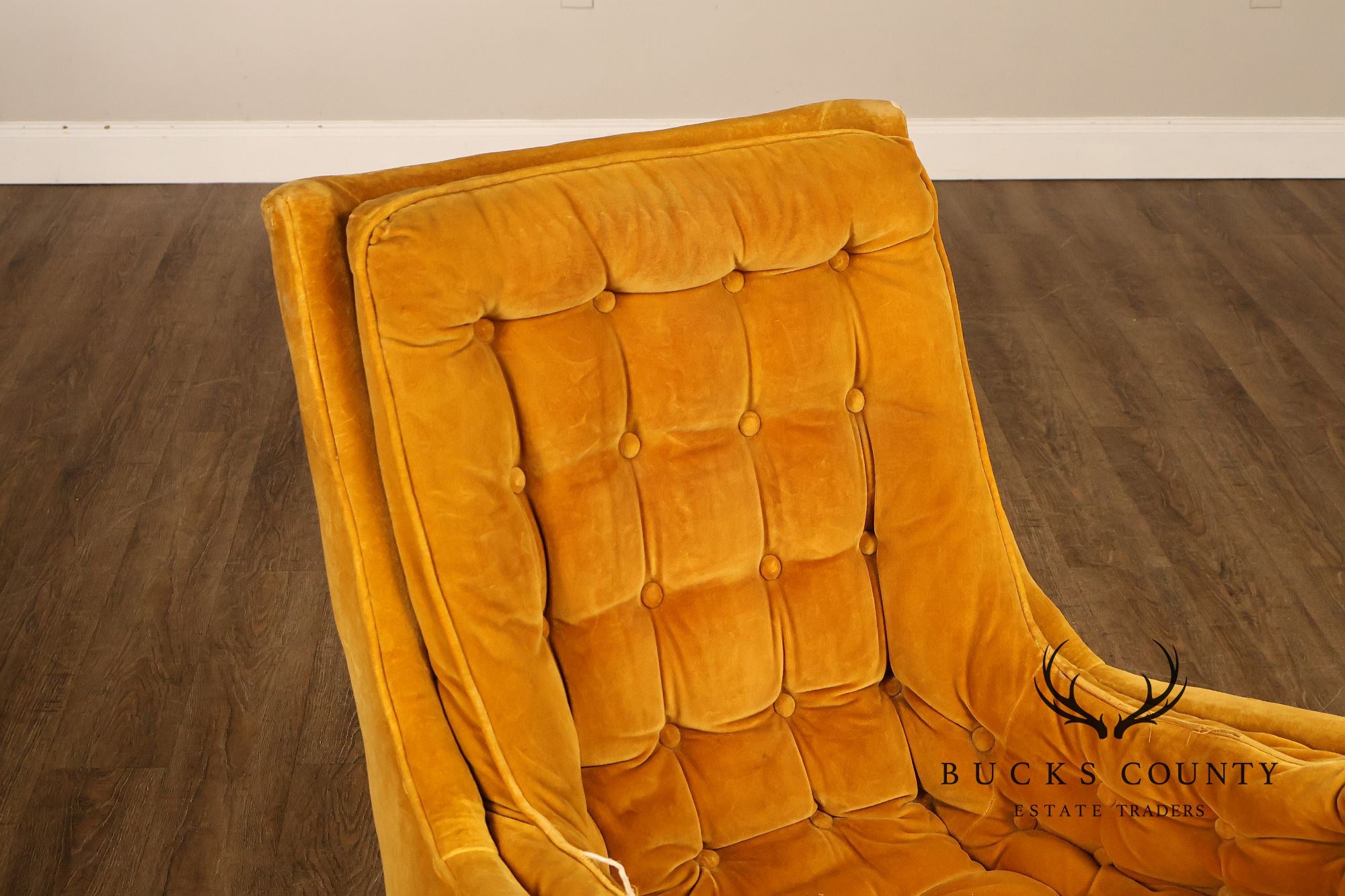 Mid Century Modern Tufted Lounge Chair and Ottoman