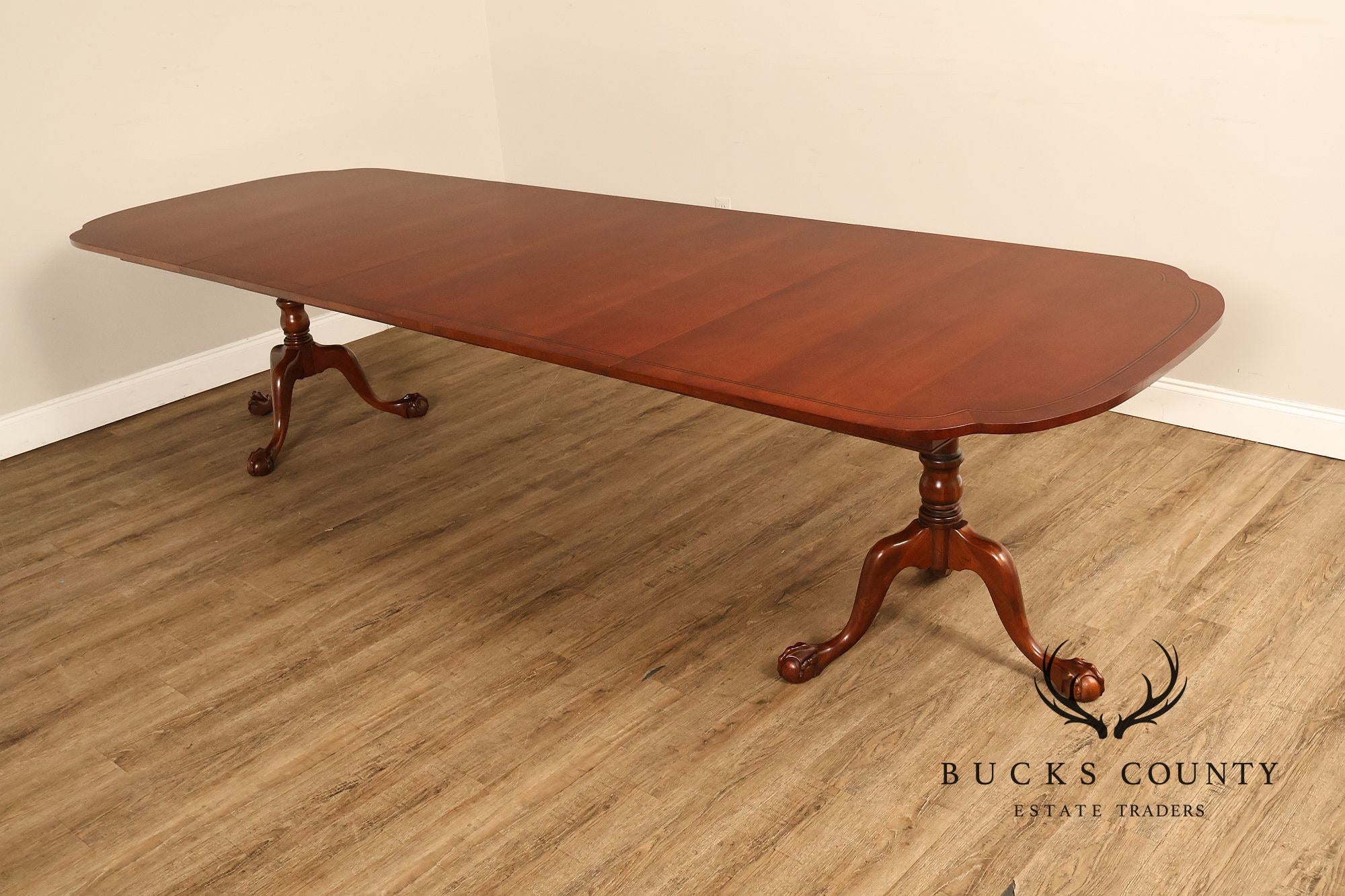 Pennsylvania House Chippendale Style Double Pedestal Dining Table