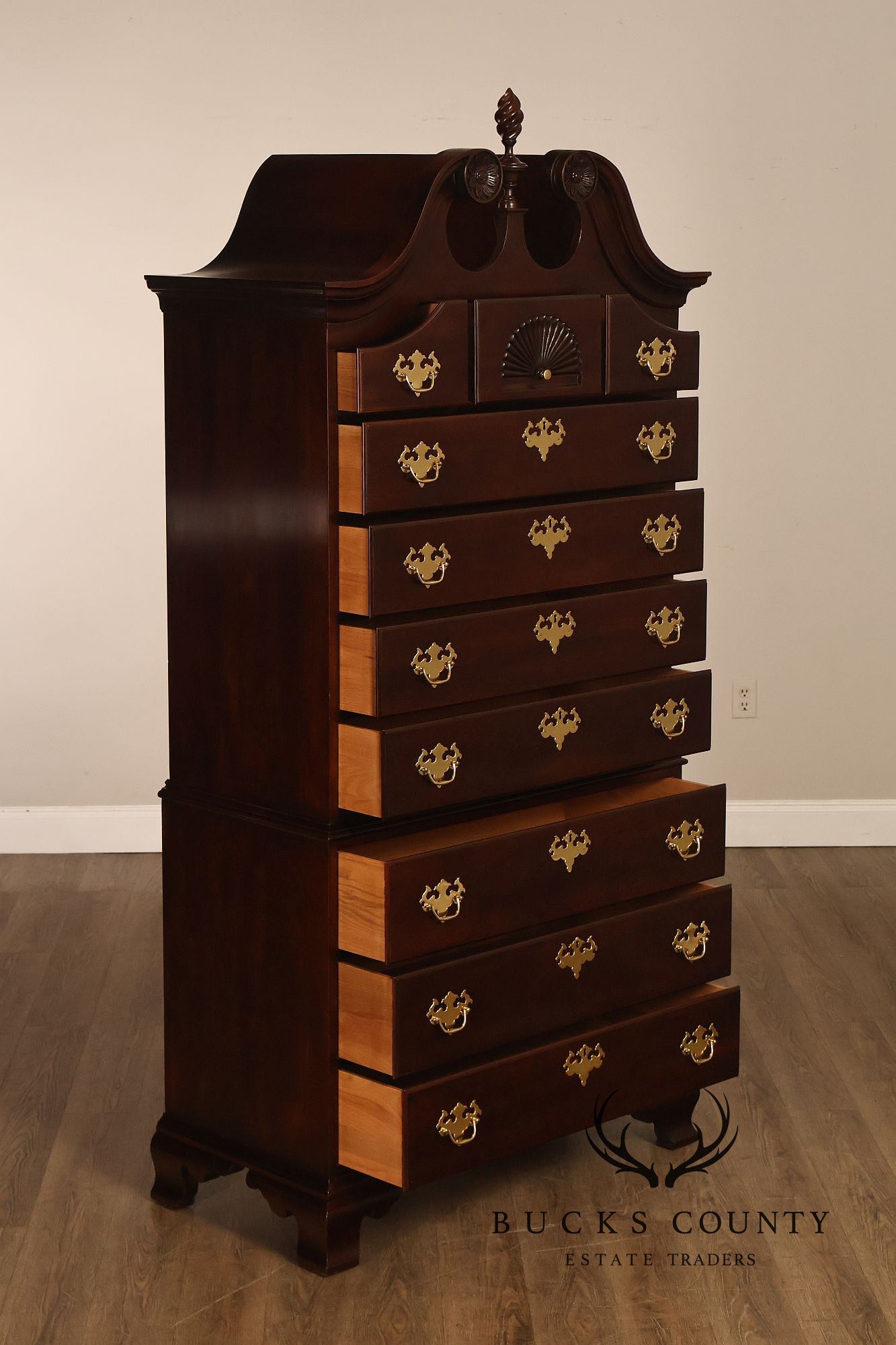 Statton Old Towne Cherry Chippendale Style Highboy Chest