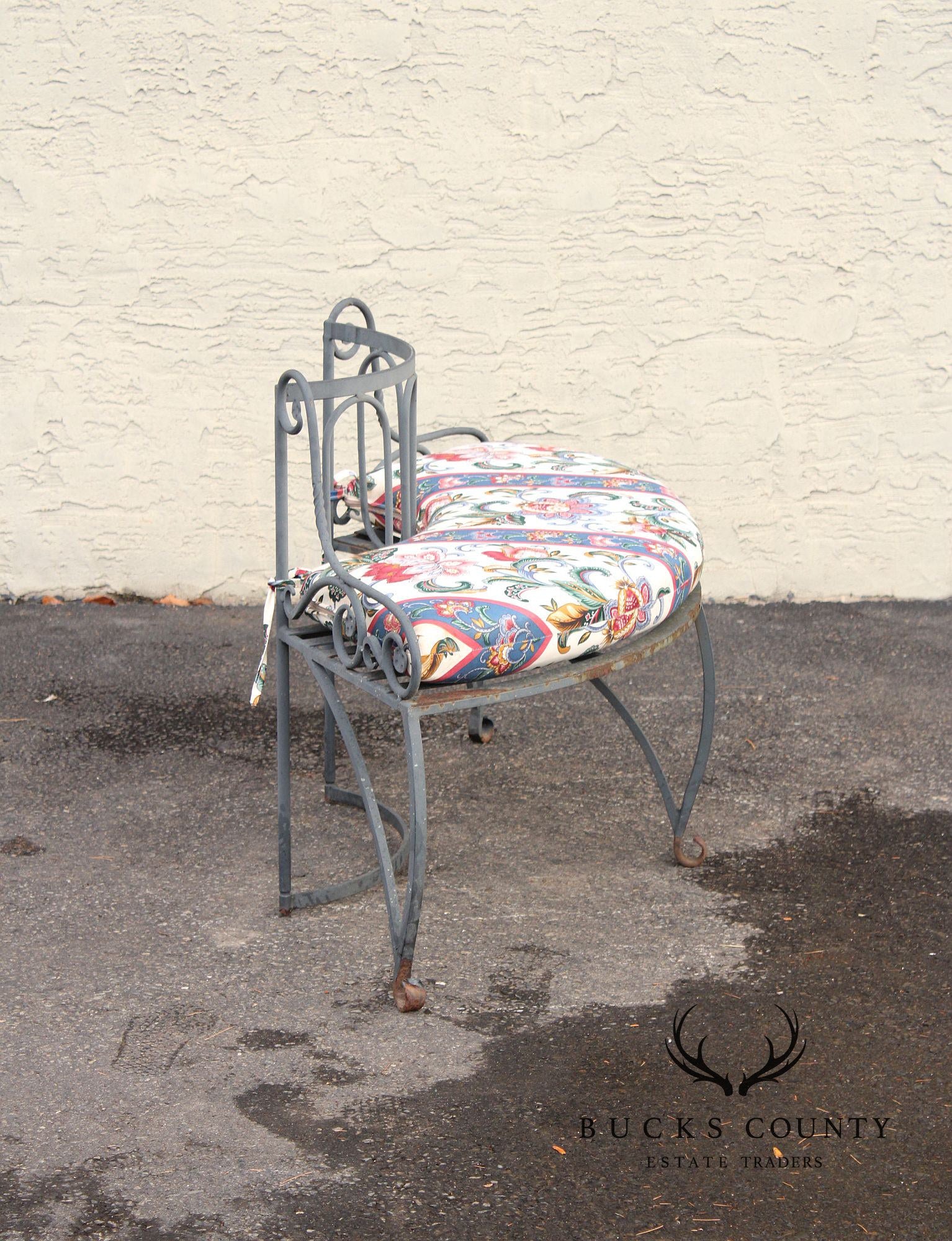 Wrought Iron Circular Garden Tree Bench With Cushions
