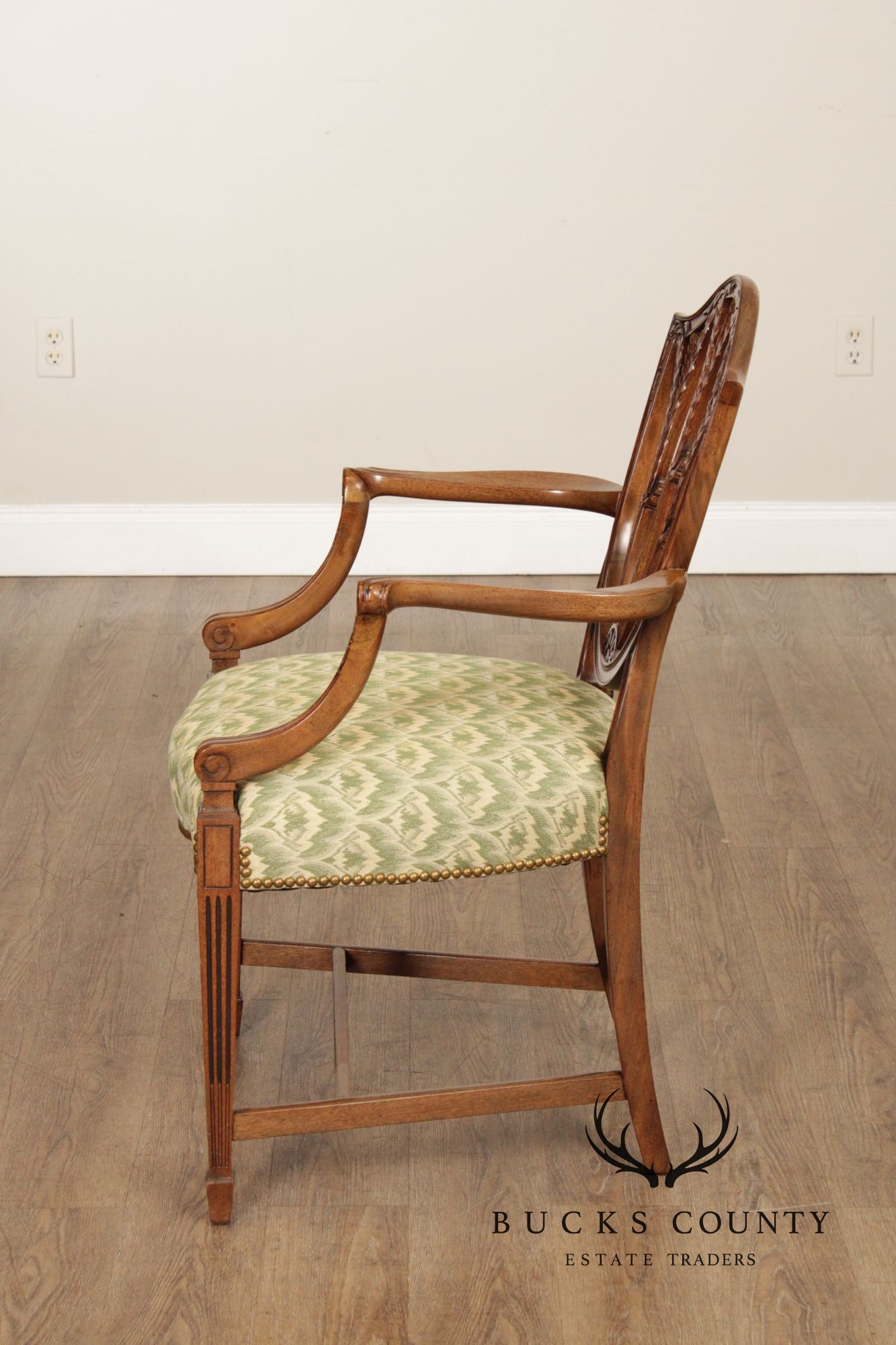 Hepplewhite Style Pair of Mahogany Armchairs