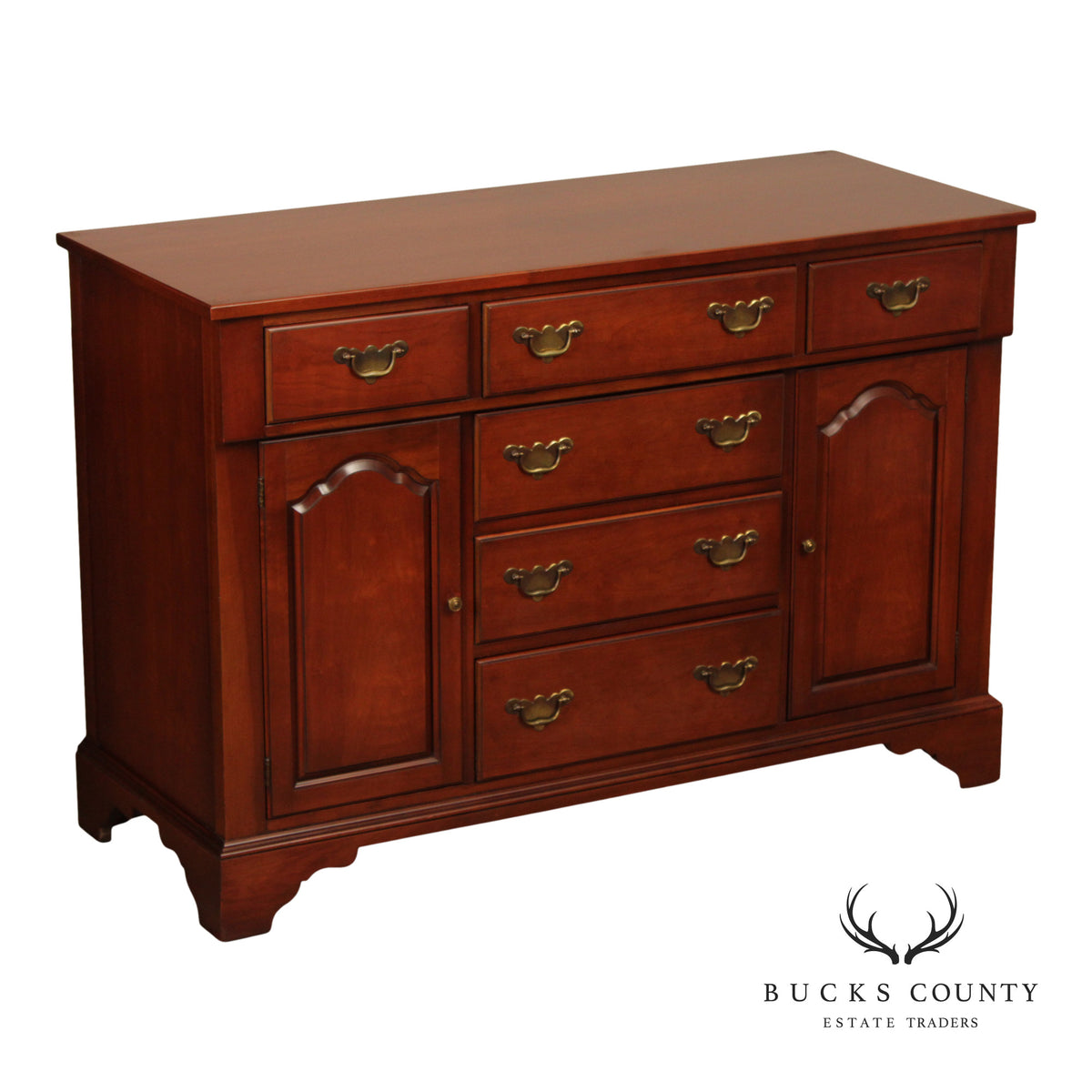 Drexel Wallace Nutting Cherry Colonial Style Sideboard Buffet