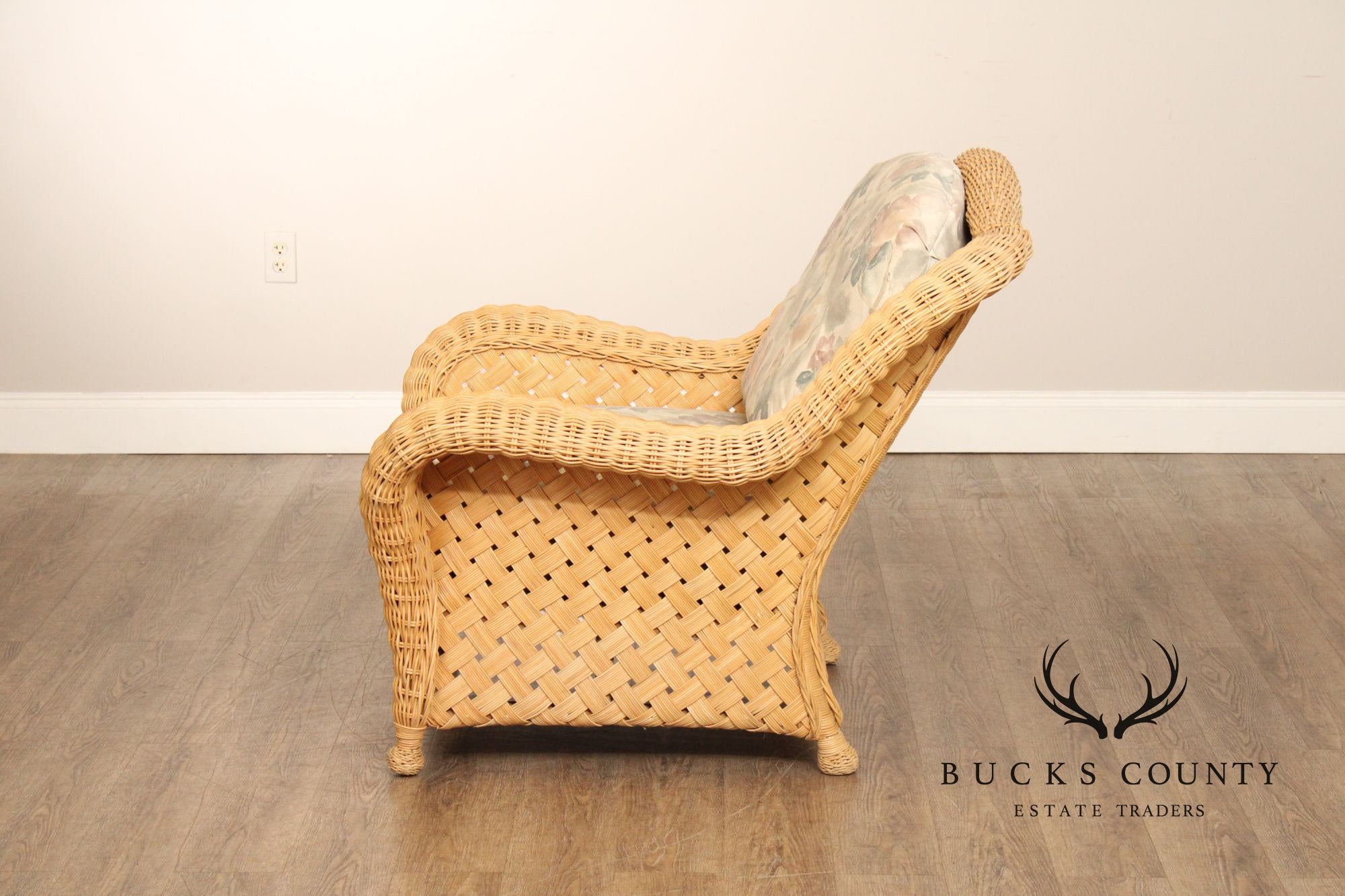 Quality Vintage Wicker Lounge Armchair
