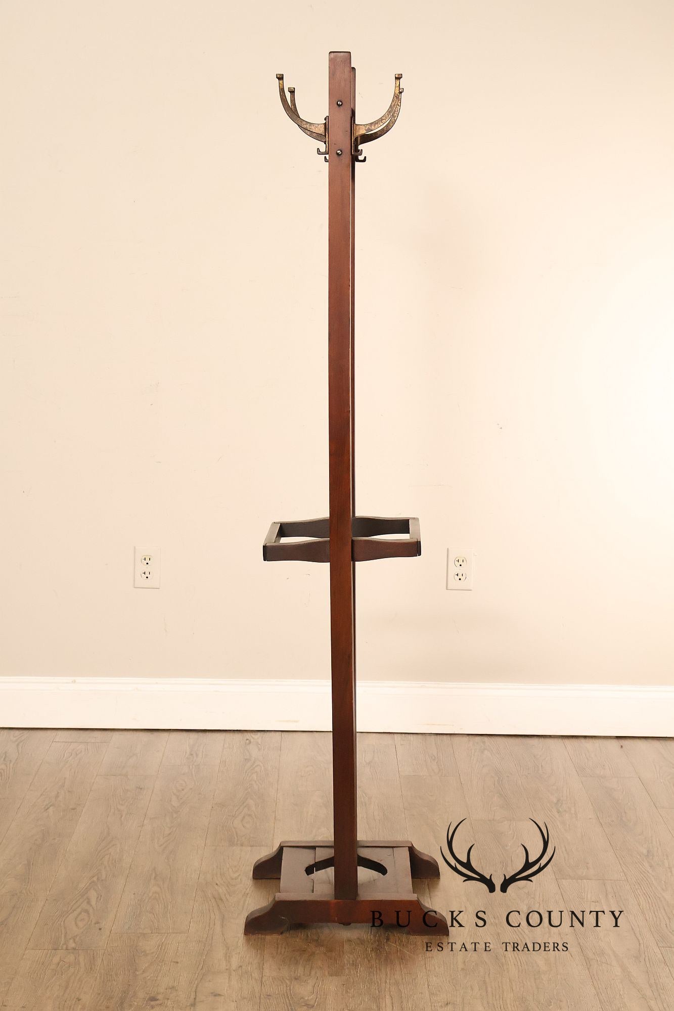 Antique Mission Style Double Sided Coat Rack