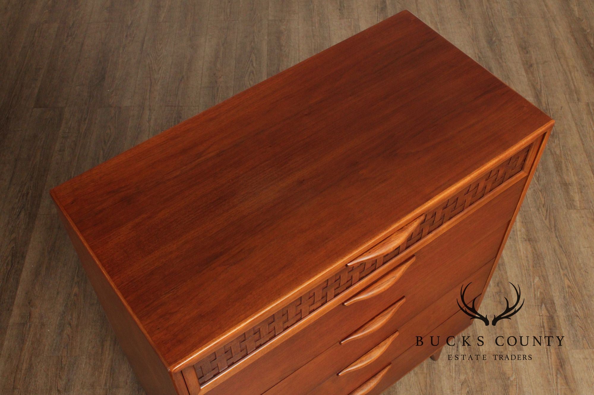 Lane Mid Century Modern Walnut Tall Chest