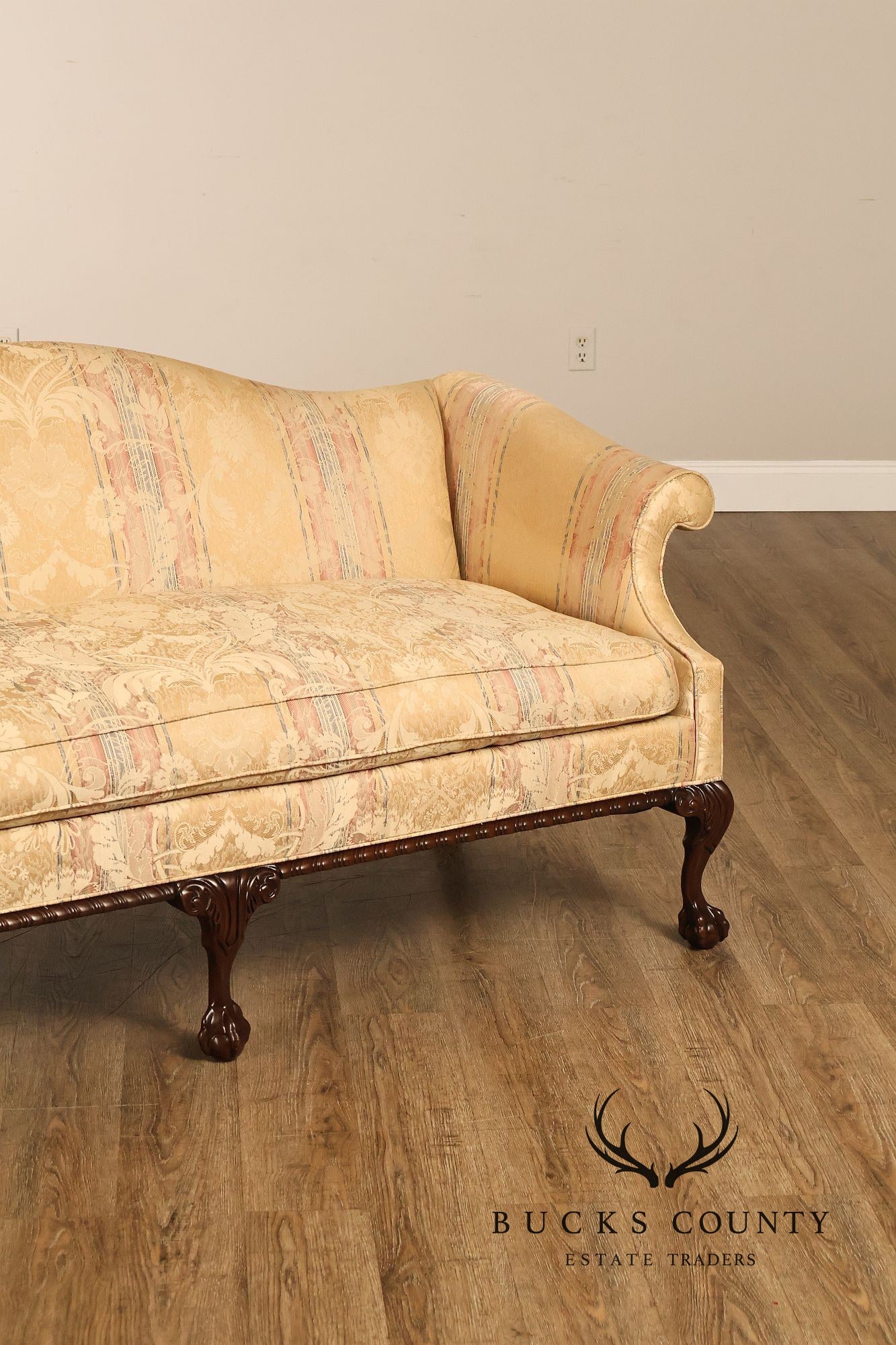 Hickory Chair Chippendale Style Mahogany Camelback Sofa