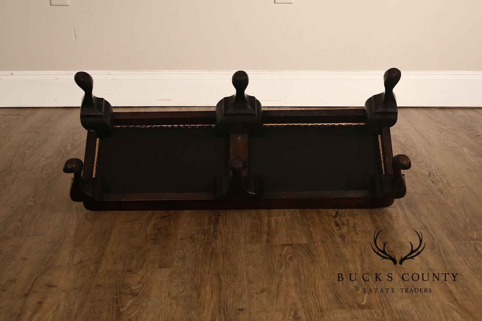 Queen Anne Style Vintage Mahogany Six Leg Footstool