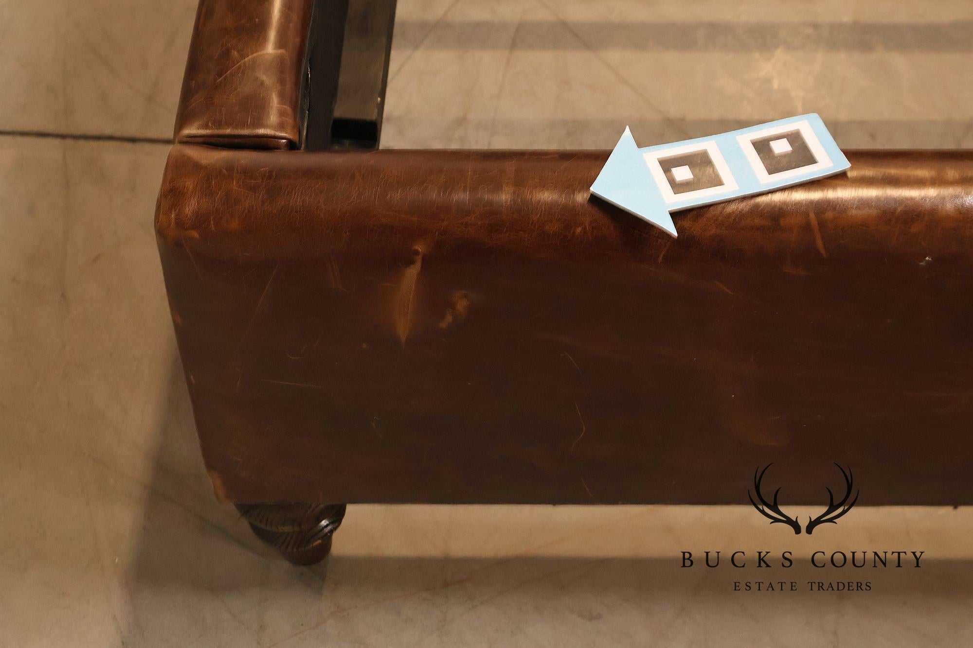 Restoration Hardware 'Churchill' Tufted Leather Queen Bed
