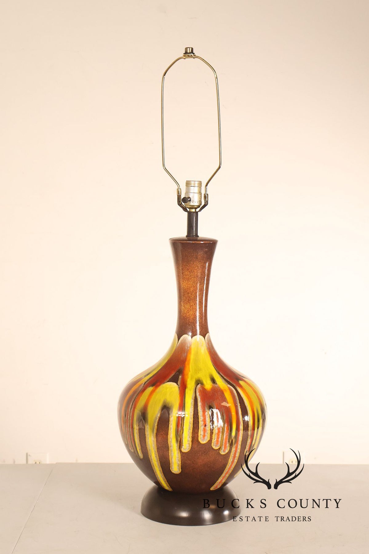 Mid Century Modern Drip-Glaze Ceramic Table Lamp