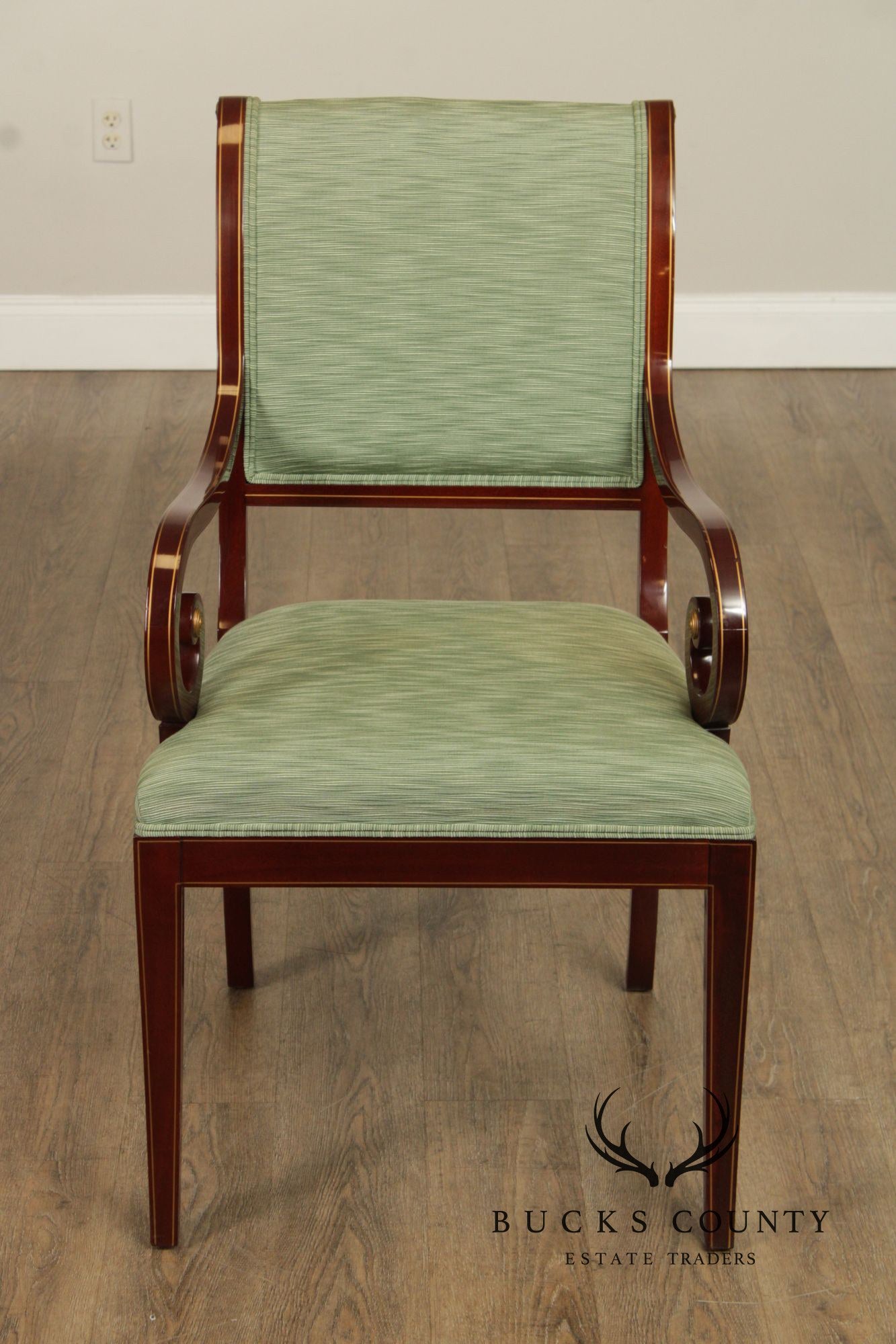 Kindel Empire Style Set of Eight Mahogany Dining Chairs