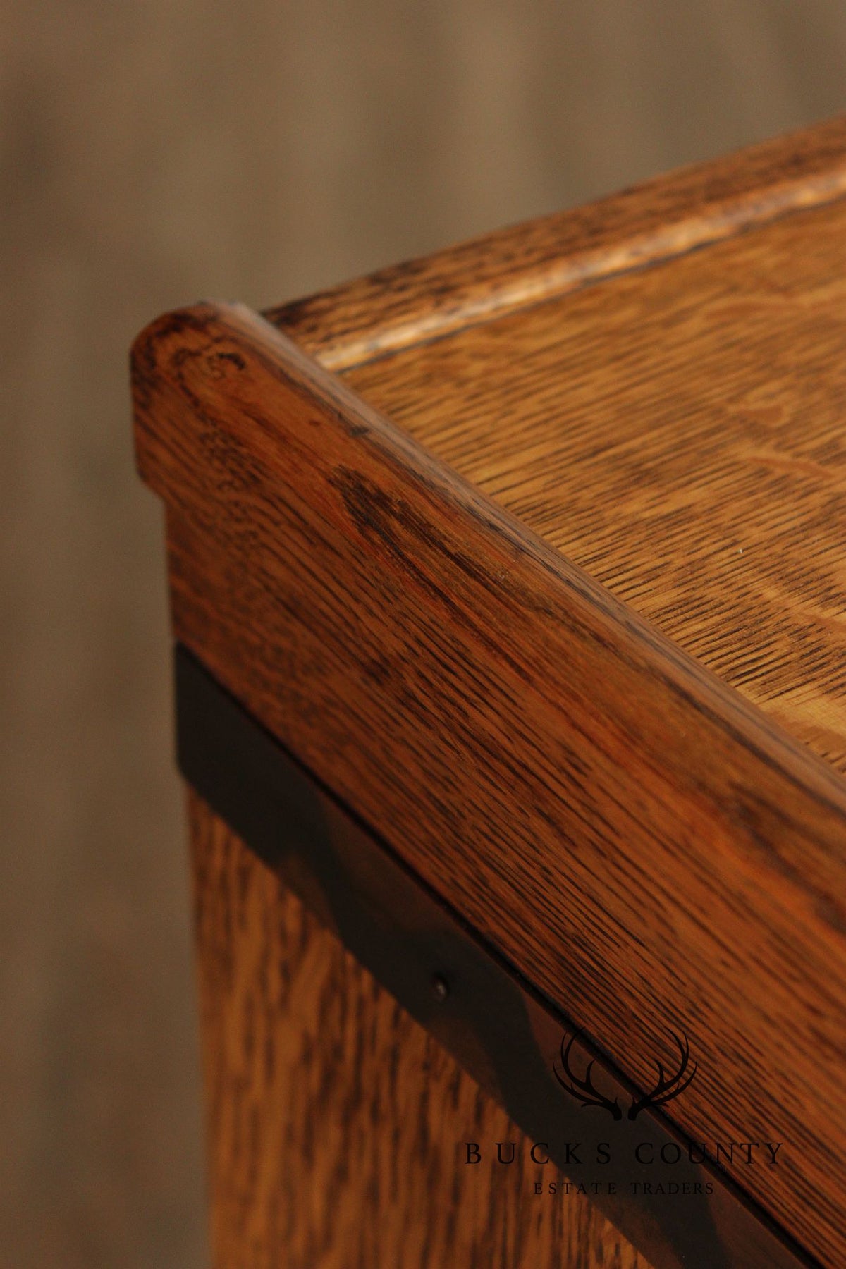 Antique Macey Oak Three Stack Barrister Bookcase
