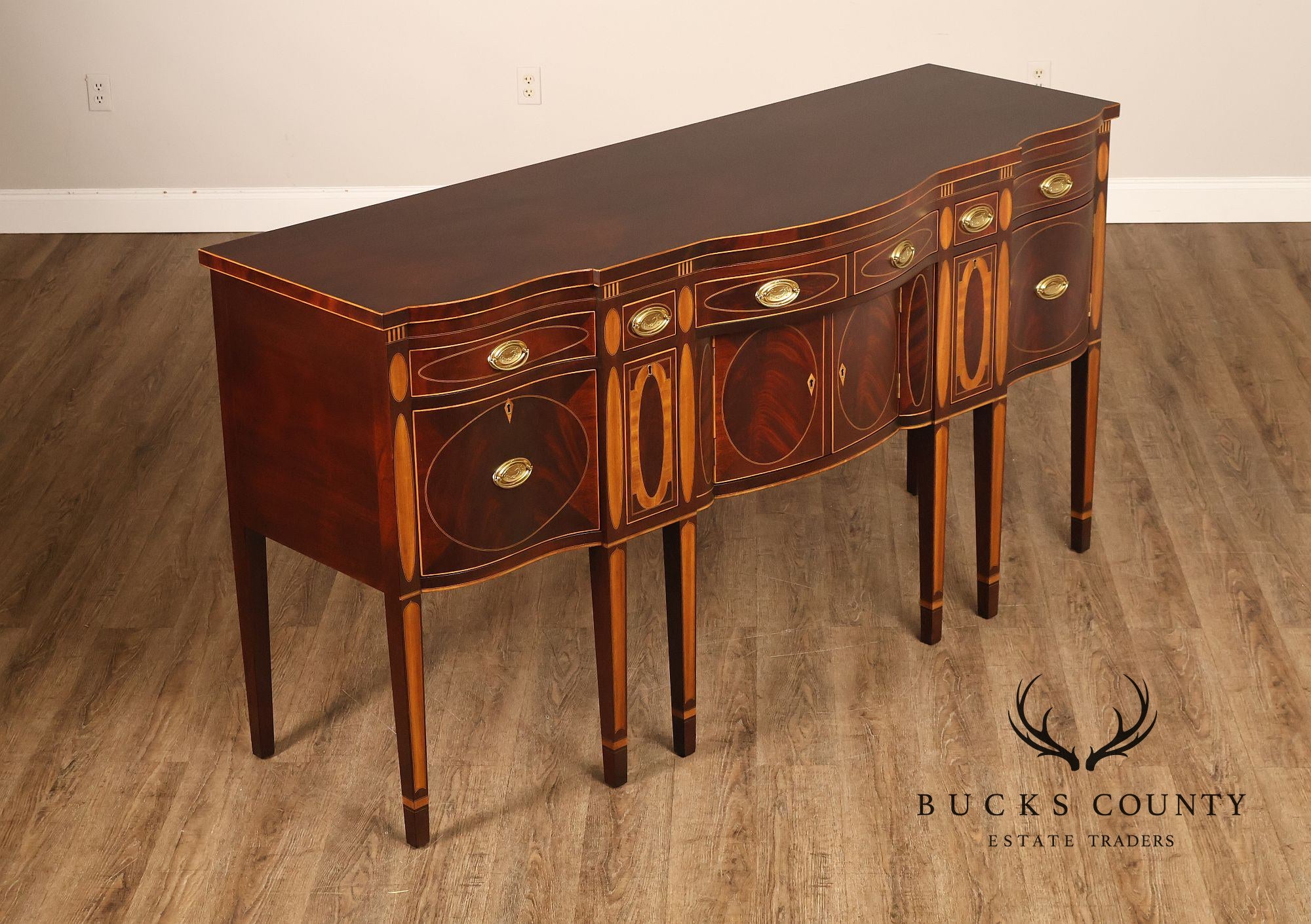 Kindel Federal Style Mahogany Inlaid Winterthur Sideboard