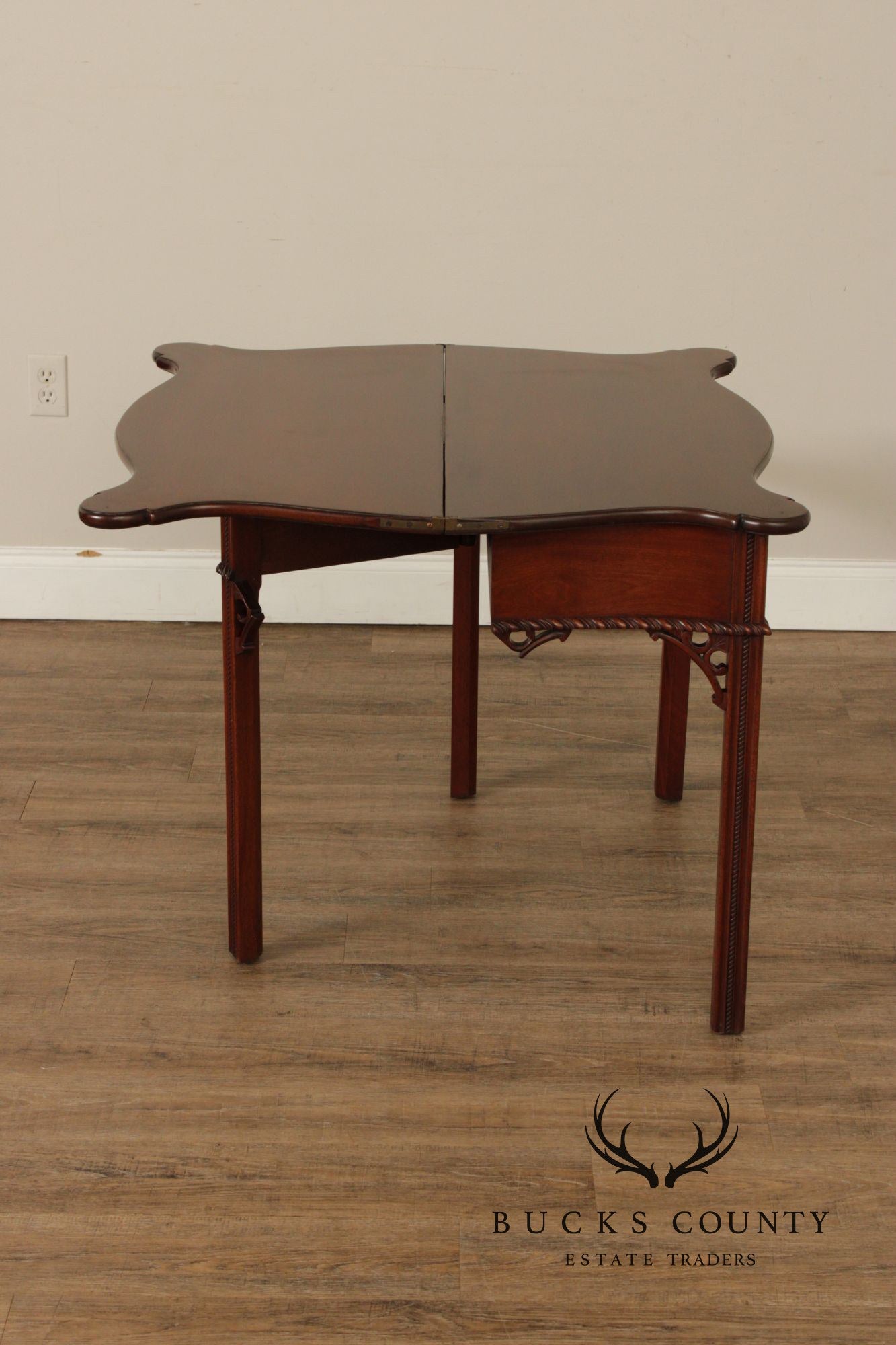1940's Chippendale Style Mahogany Flip Top Card Table