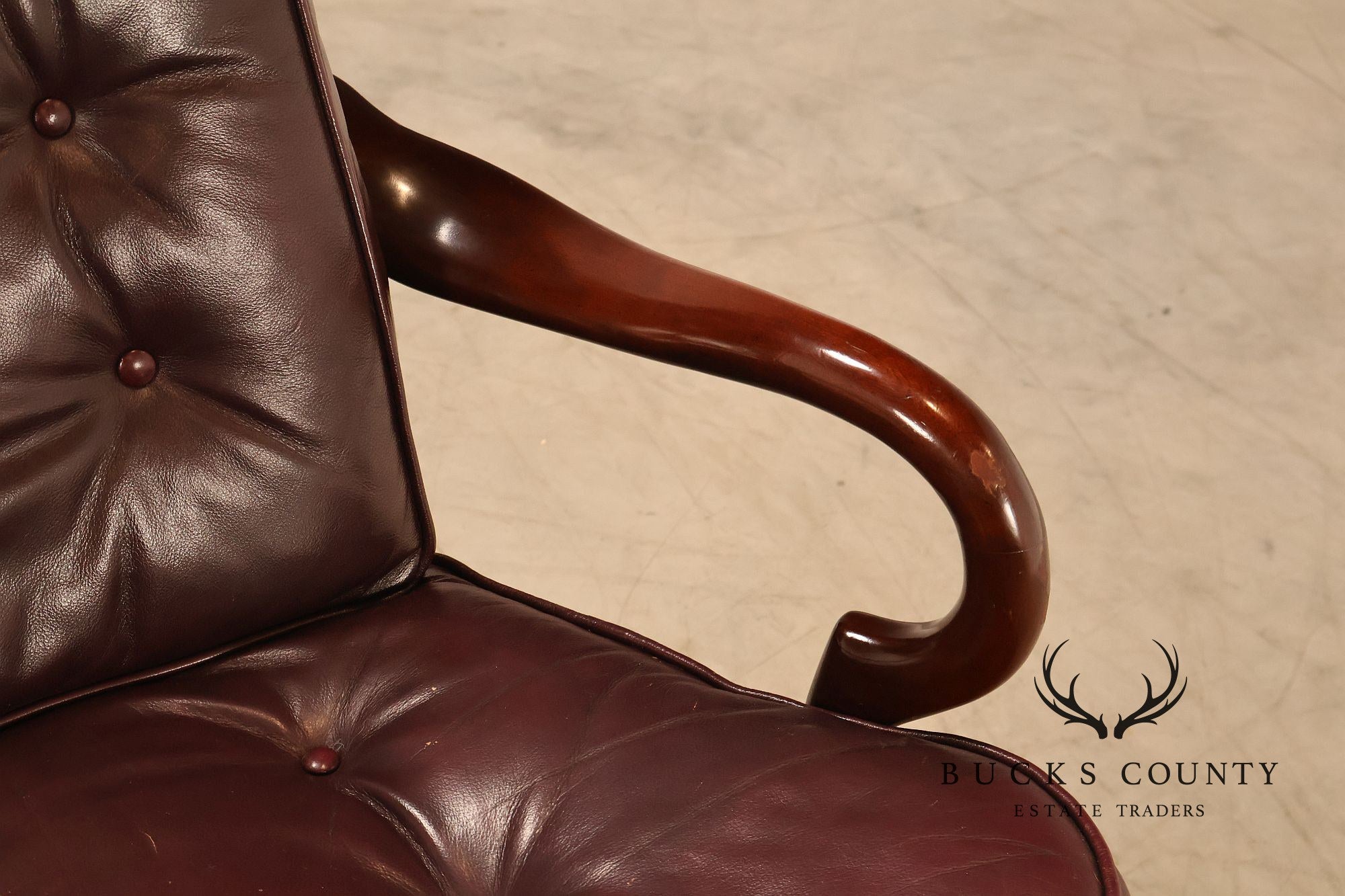 Hancock & Moore Vintage Burgundy Leather Executive Office Chair