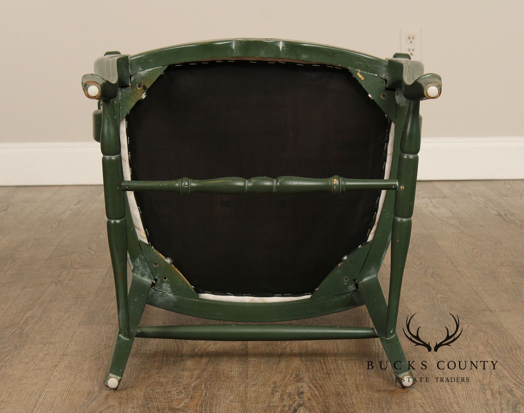 French Country Style Pair of Painted Ladderback Armchairs