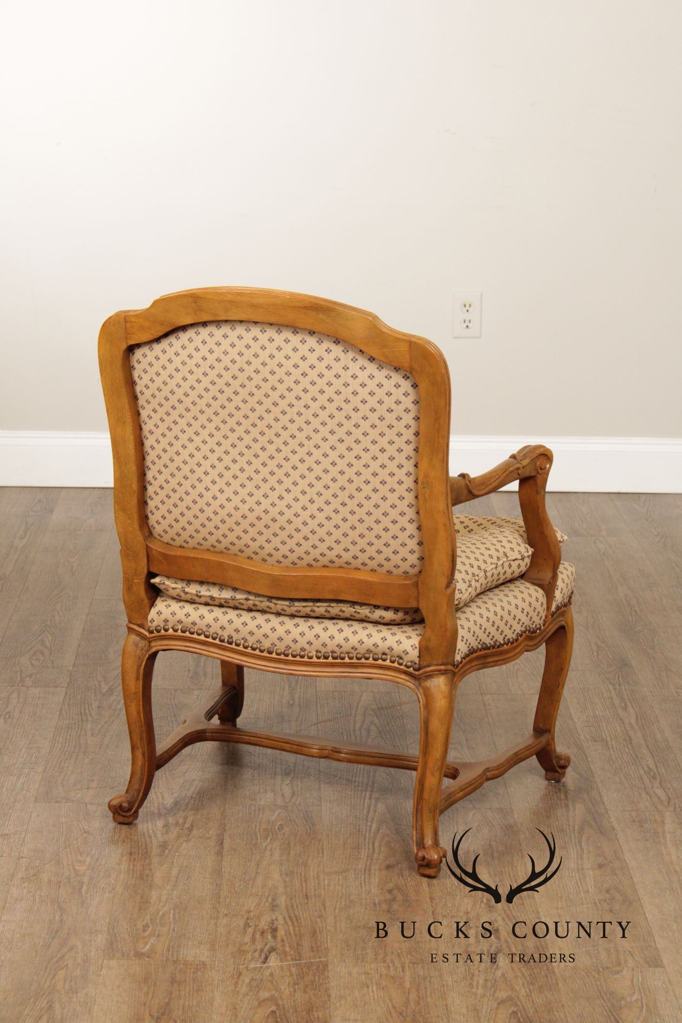 French Provincial Style Carved Frame Fauteuil Armchair