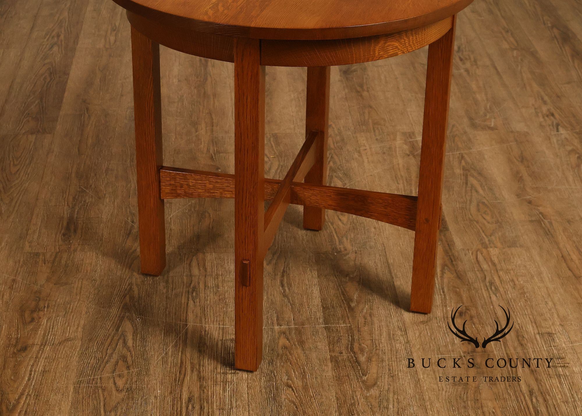 Stickley Mission Collection Oak Round Lamp Table