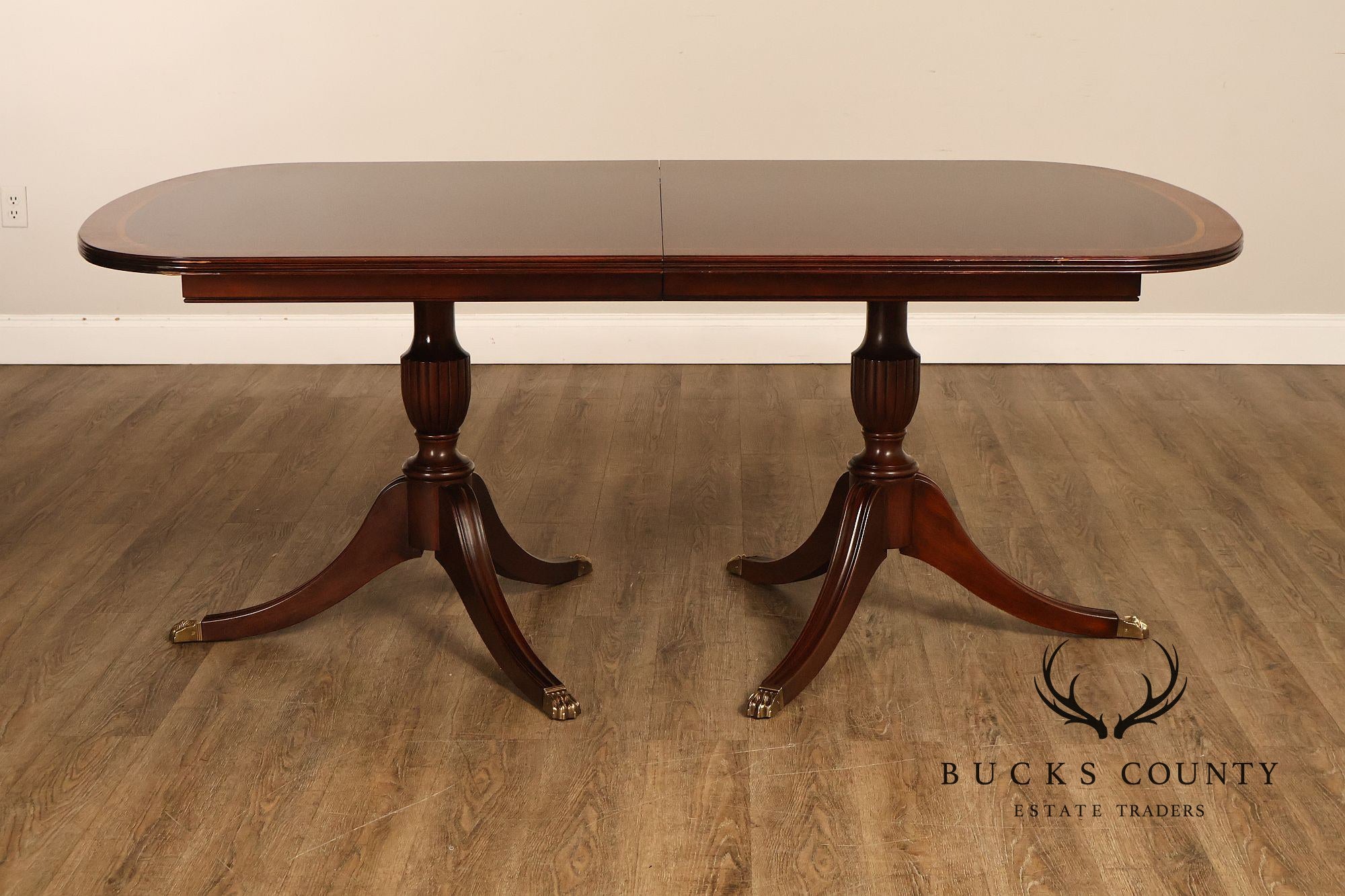 Henkel Harris Mahogany Double Pedestal Dining Table