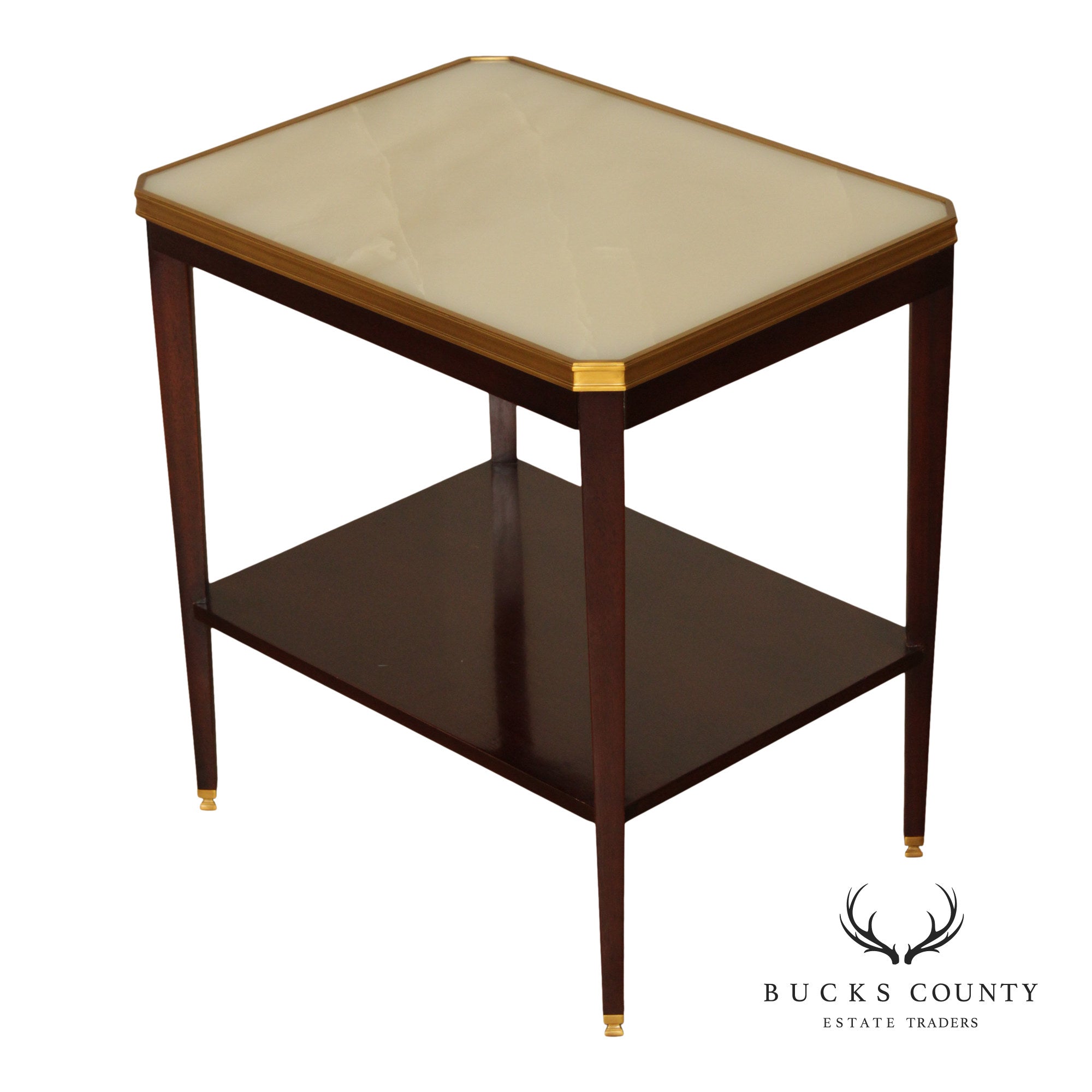 Hickory Chair Onyx Top Mahogany 'Austell' Side Table