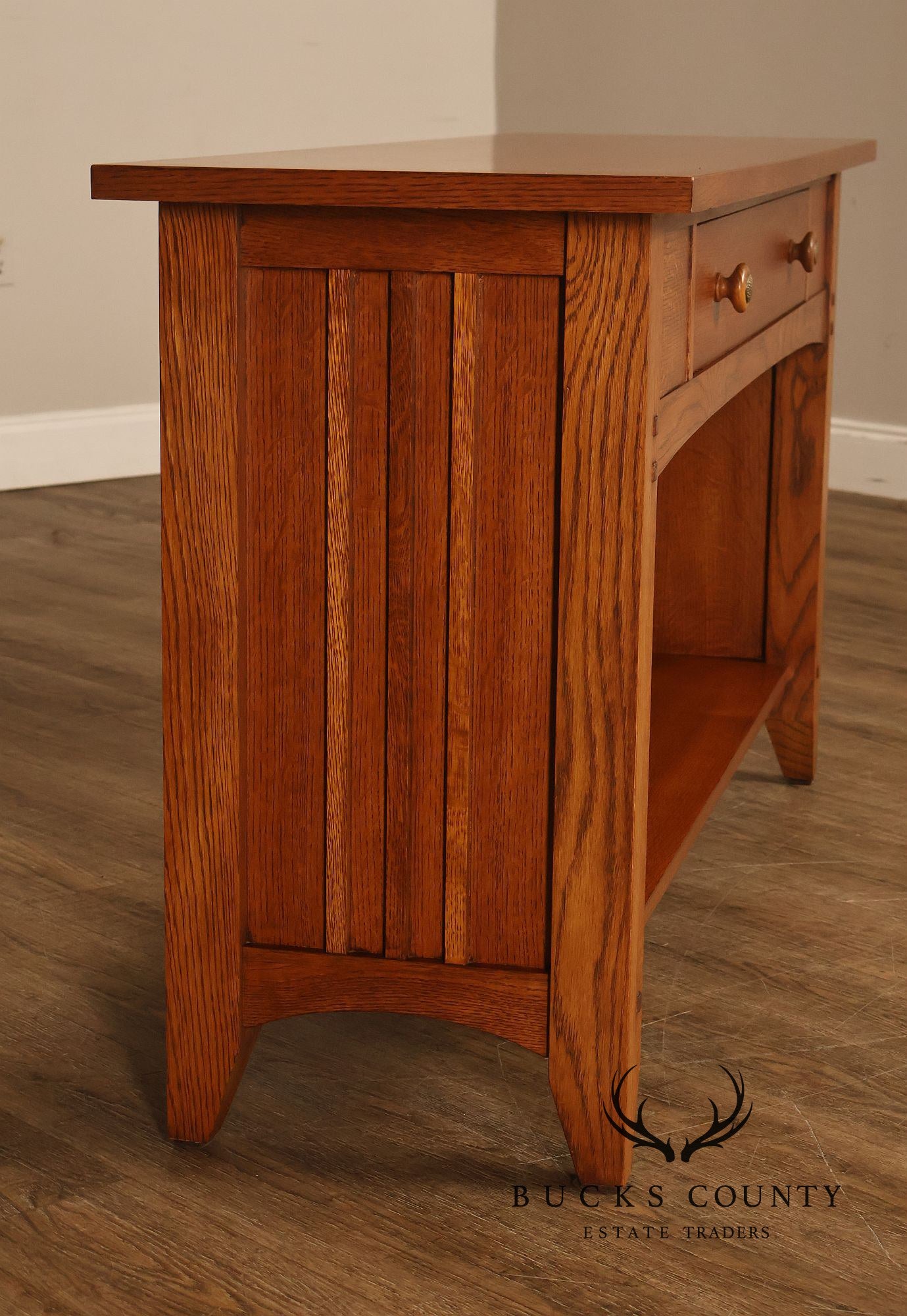 Thomasville Impressions Mission Style Oak Sofa Console Table