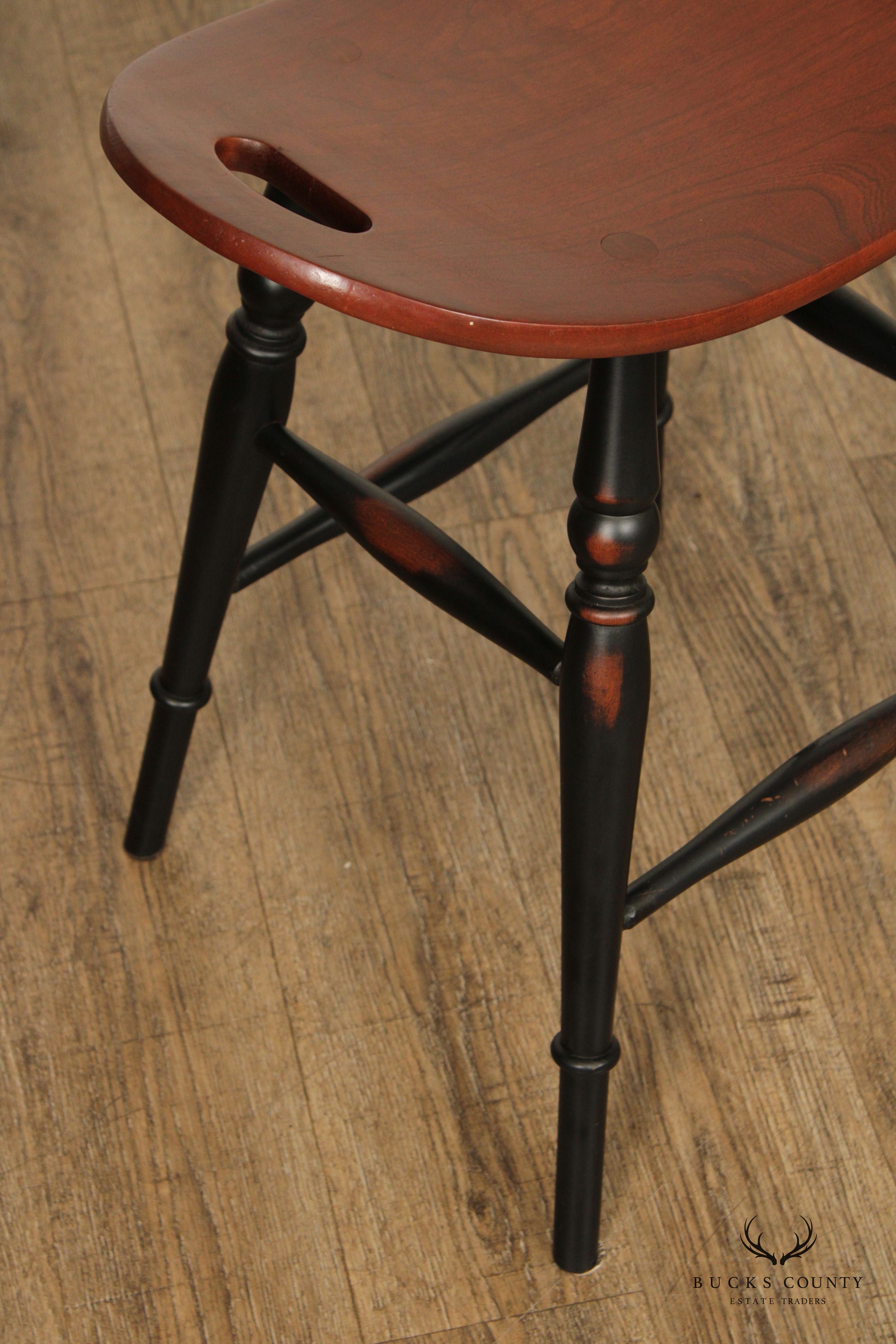 Zimmerman Heirloom Collection Transitional Style Cherry Saddle Counter Stools