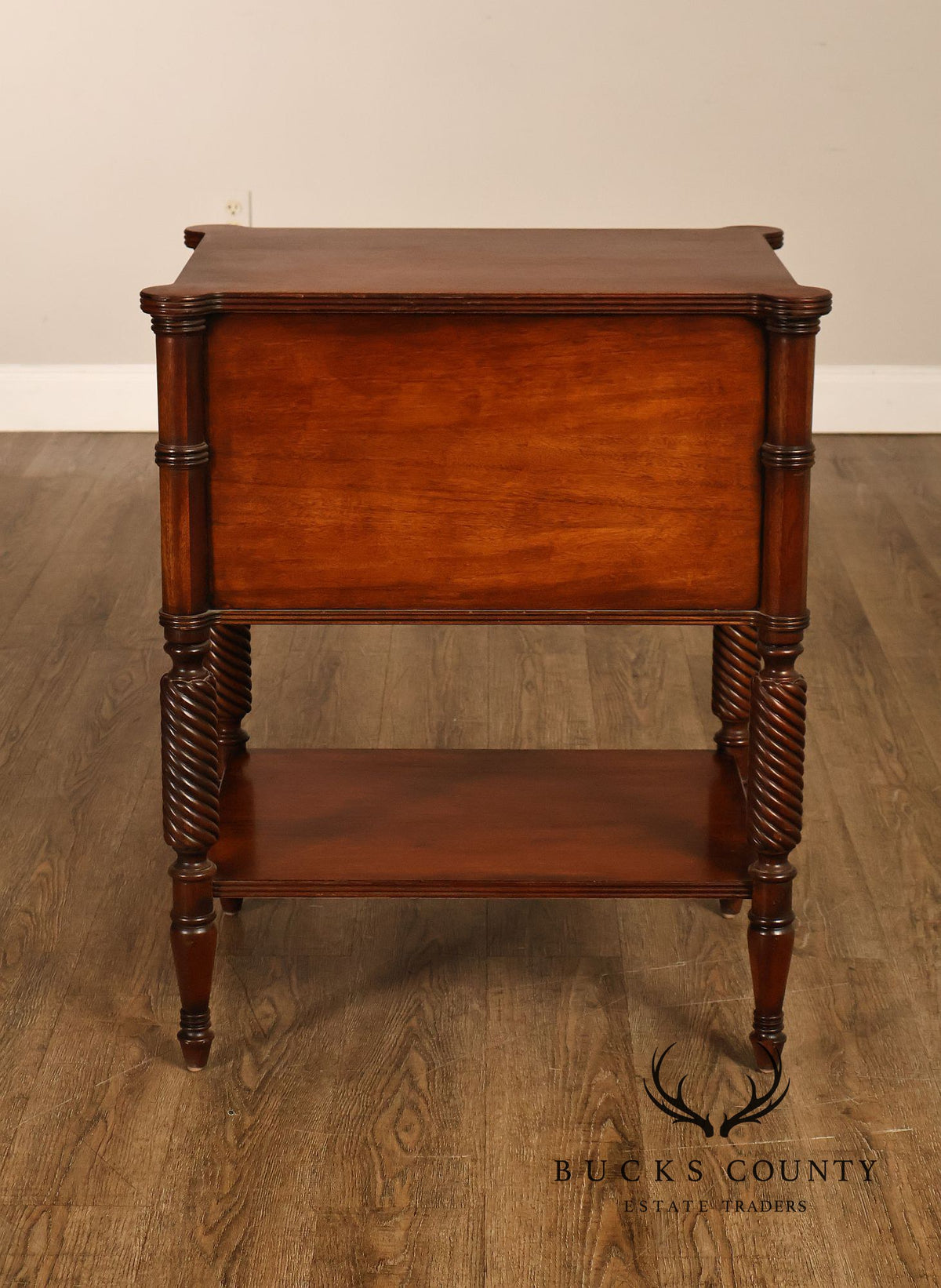 Ethan Allen "Newport" Pair Of Mahogany Two Drawer Nightstands