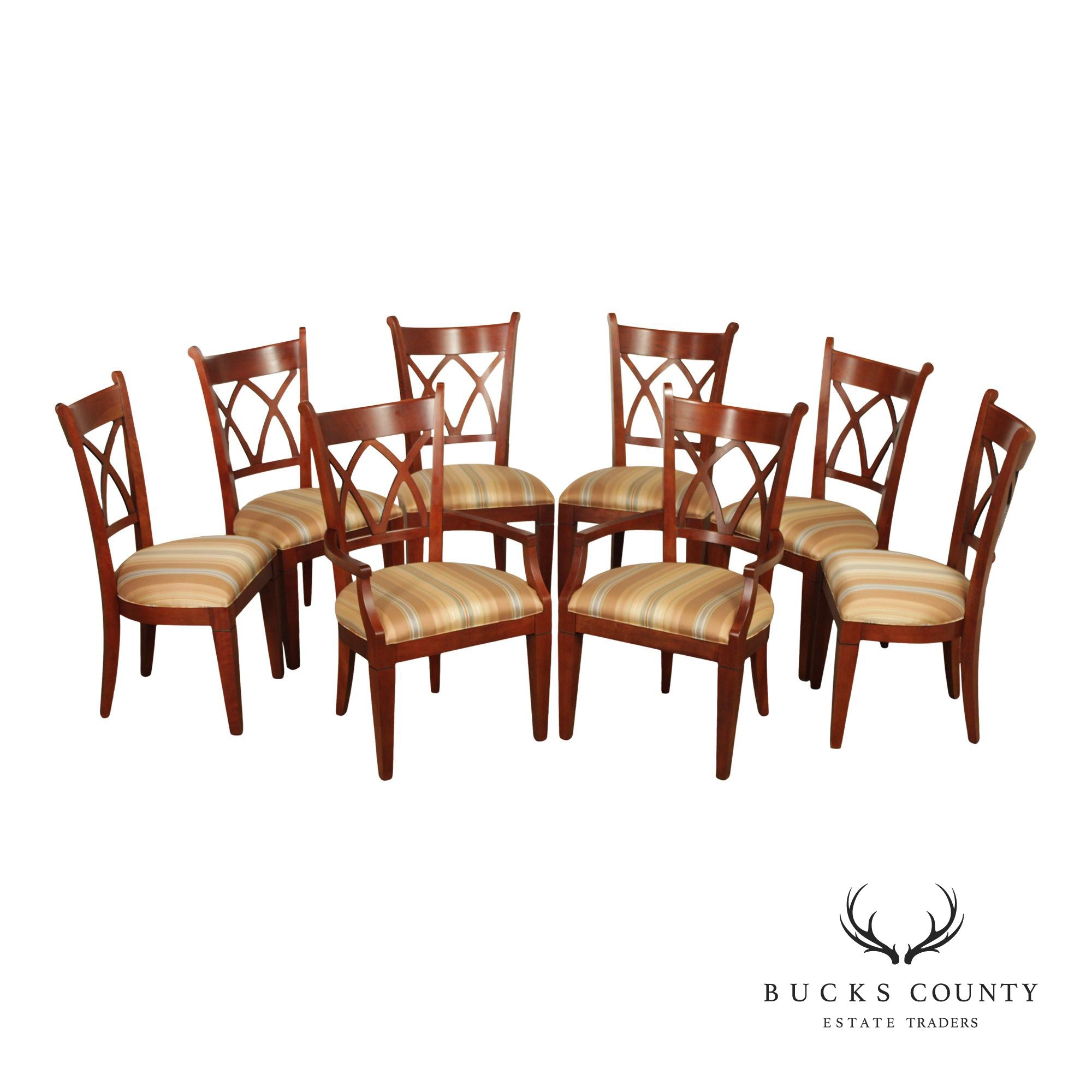 Harden Regency Style Set of Eight Cherry Dining Chairs
