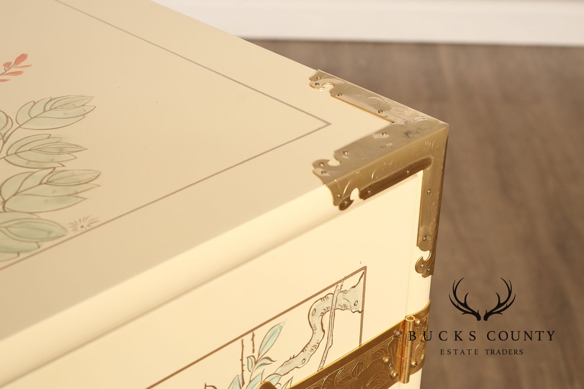 Chinoiserie Hand Painted Decorated Tall Chest