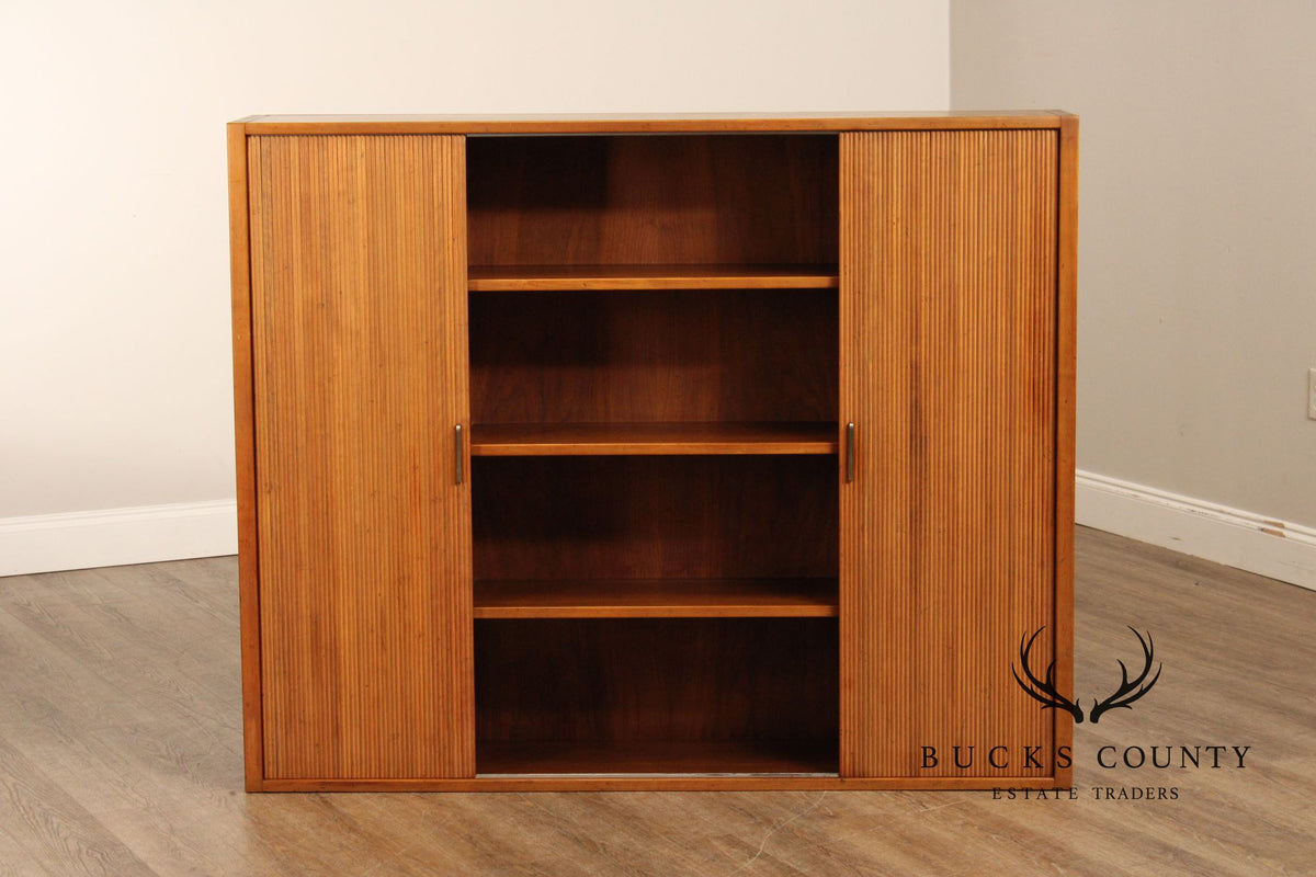 Baker Mid Century Modern Sliding Door Bookcase