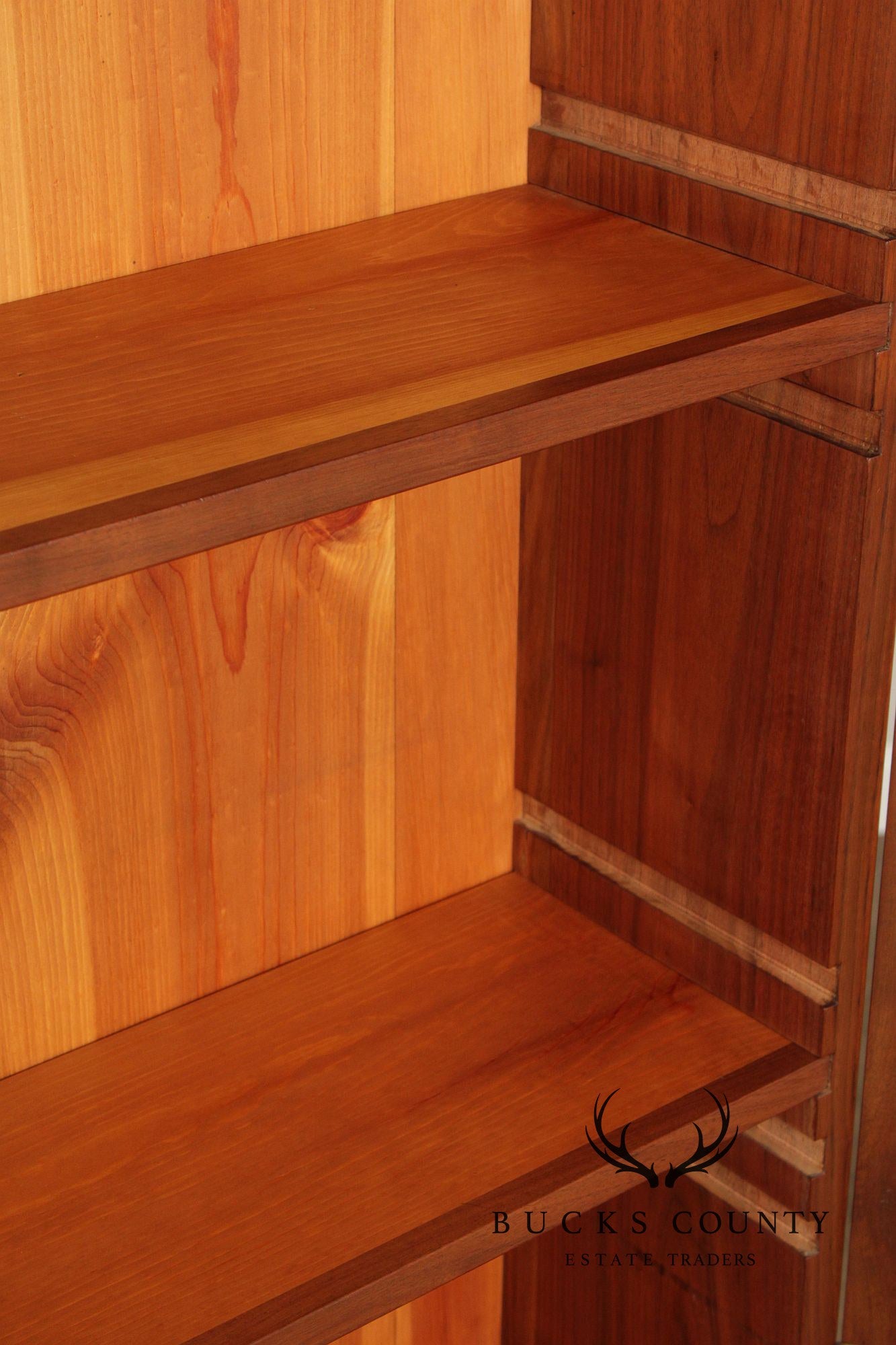 Antique American Walnut Chest With Blind Door Bookcase Top