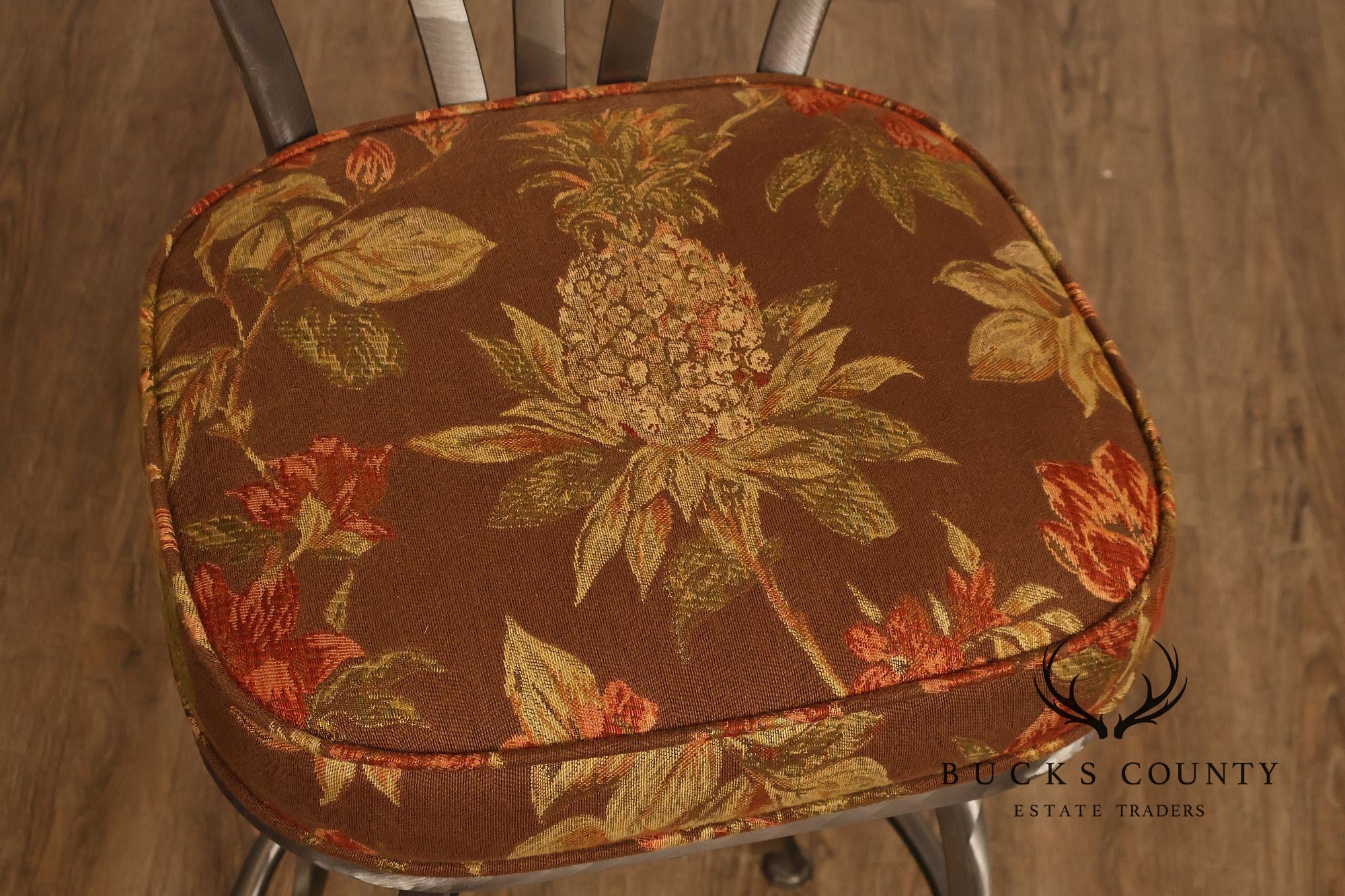 Shaver Howard Contemporary Set Of Three Brushed Steel Swivel Bar Stools