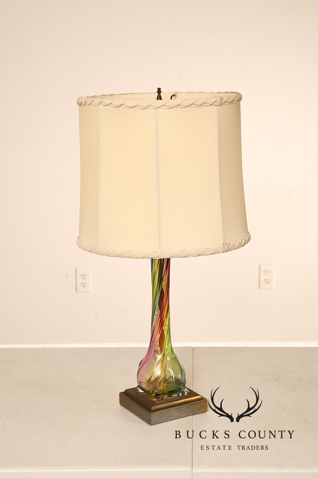 Leviton Mid Century Modern Blown Glass Table Lamp