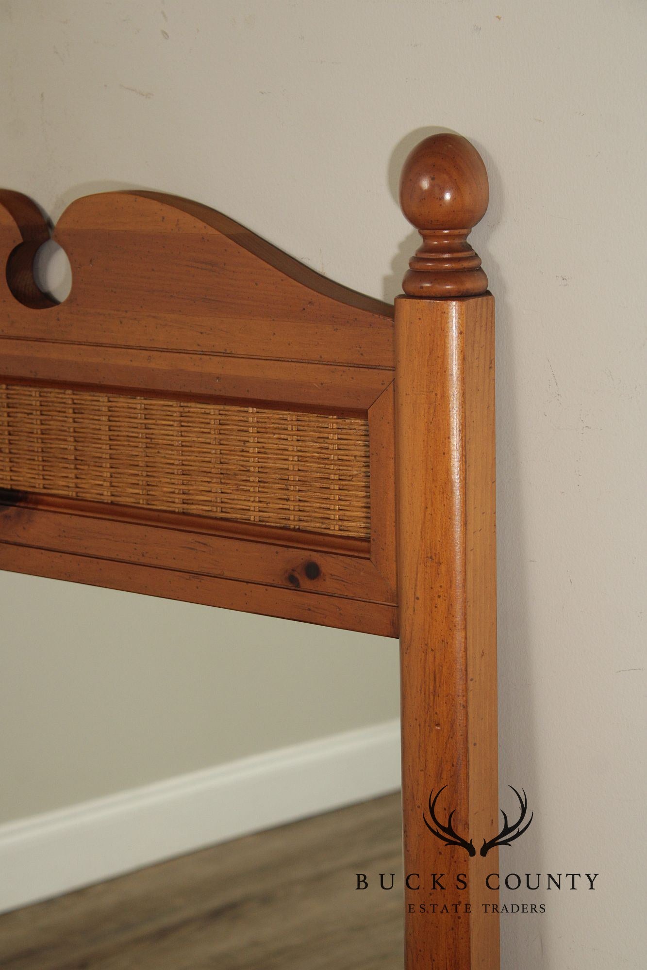 Stanley Furniture Country Pine and Wicker Mirror