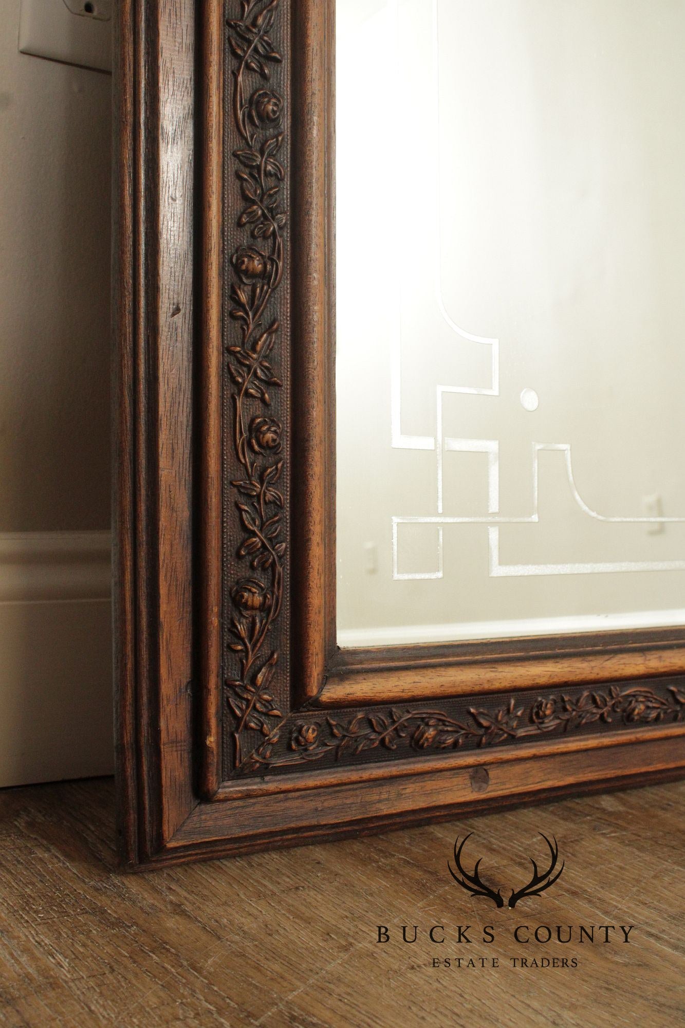 George Morton Whisky Etched and Reverse Painted Pub Mirror