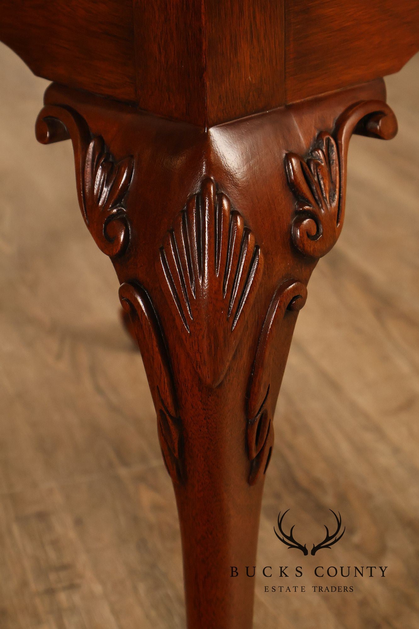 Henkel Harris Chippendale Style Mahogany One Drawer Lamp End Table