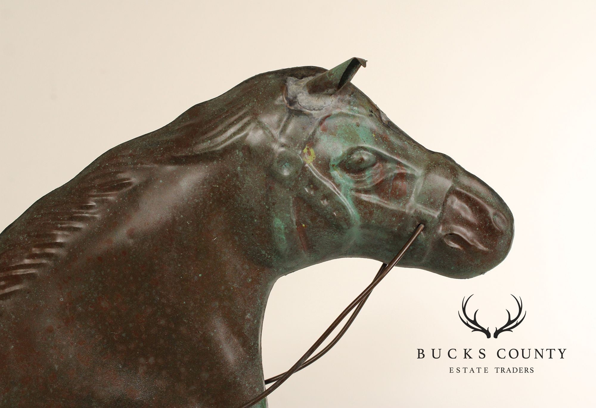 Vintage Jockey and Horse Copper Weathervane