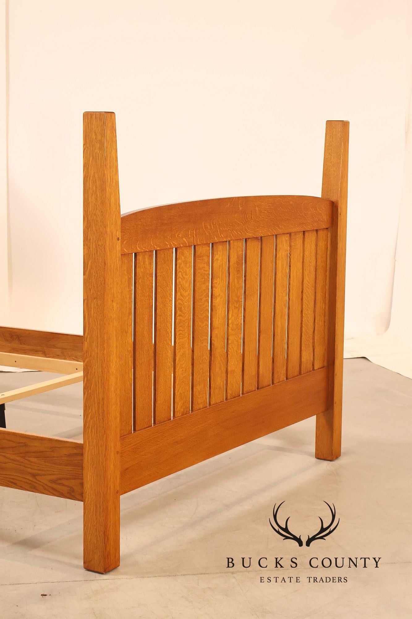 Custom Crafted Mission Style Oak Queen Bed Frame