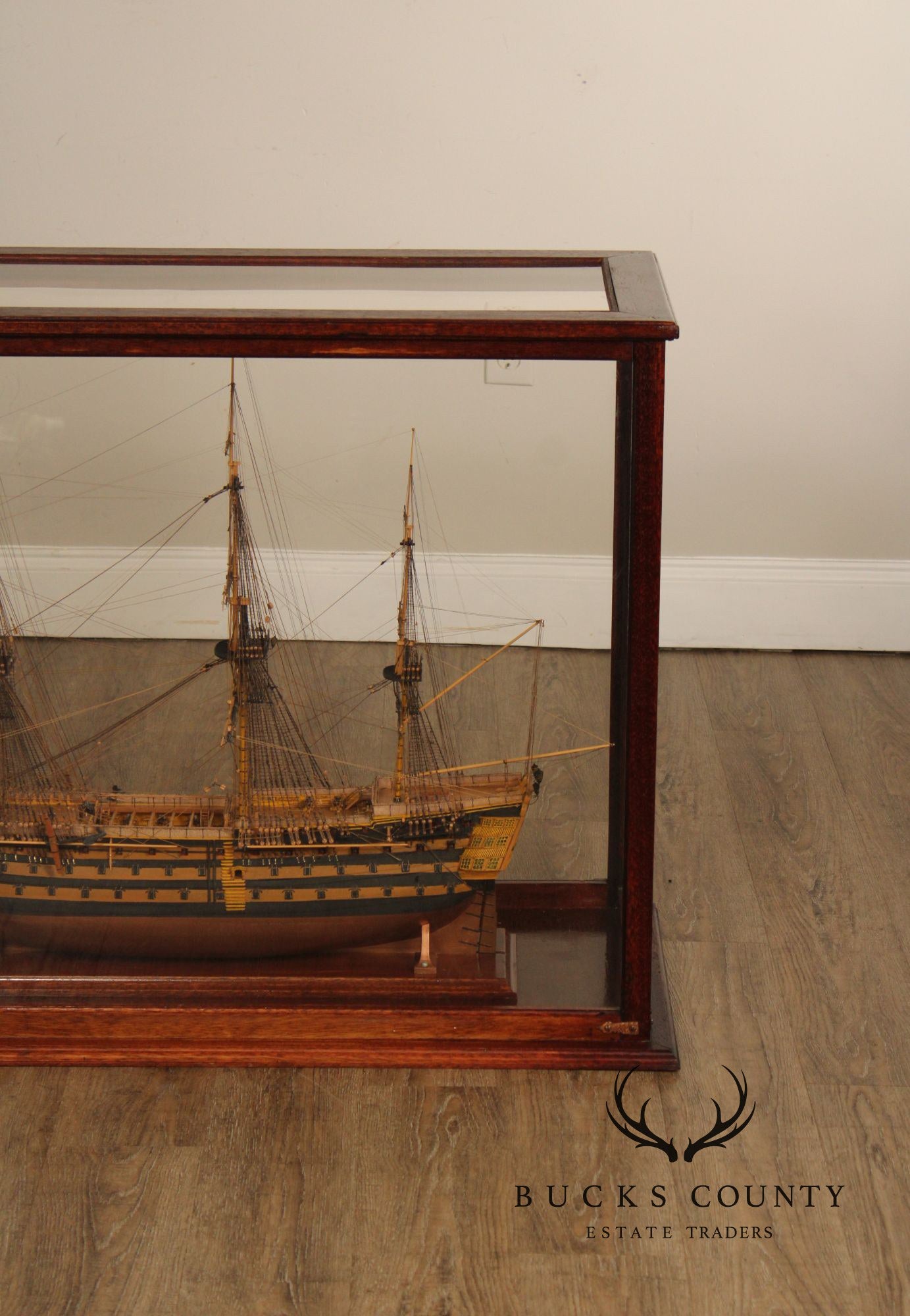 Model Ship 'HMS Victory' In Wooden Display Case
