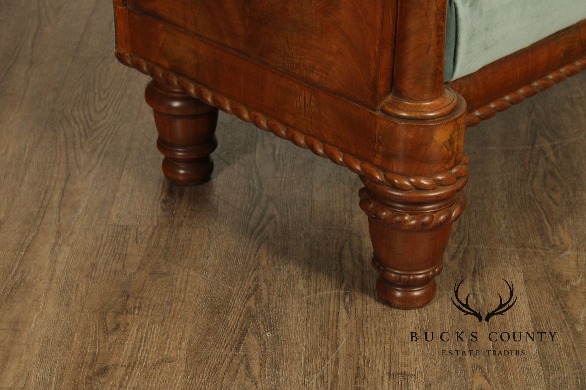 Antique American Empire Carved Mahogany Sofa