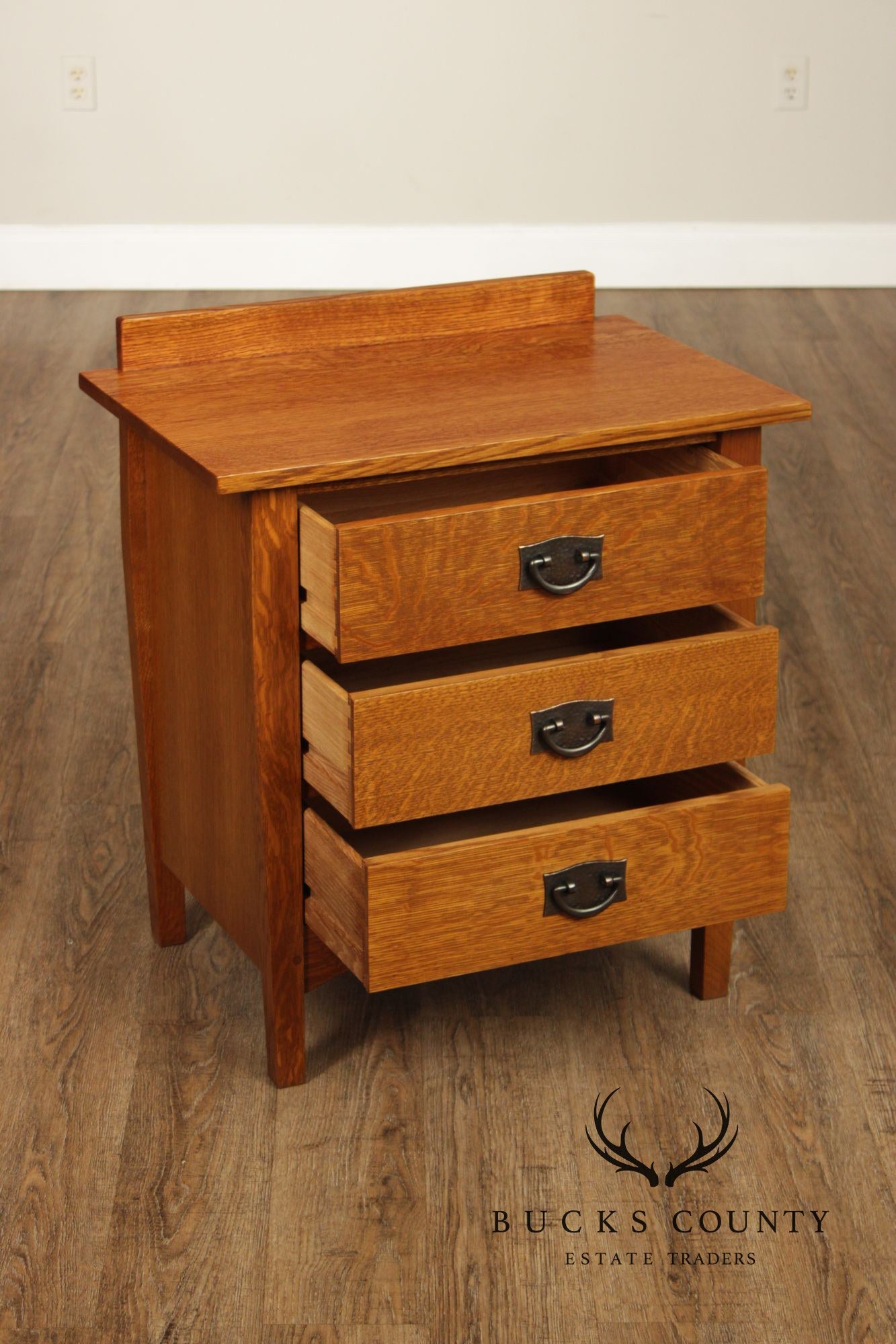 Stickley Mission Collection Harvey Ellis Oak Three Drawer Nightstand