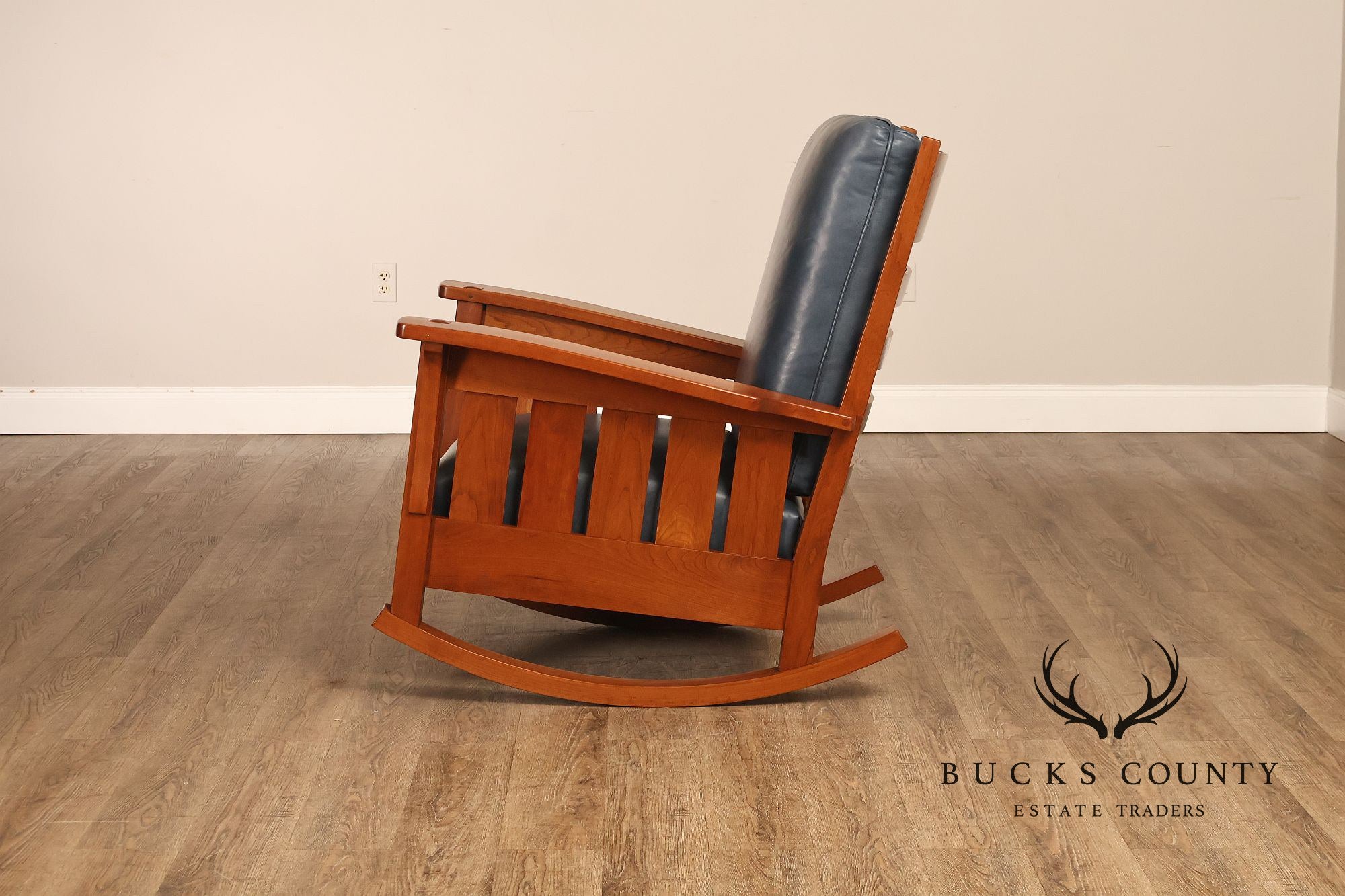 Stickley Mission Collection Cherry and Leather Rocker