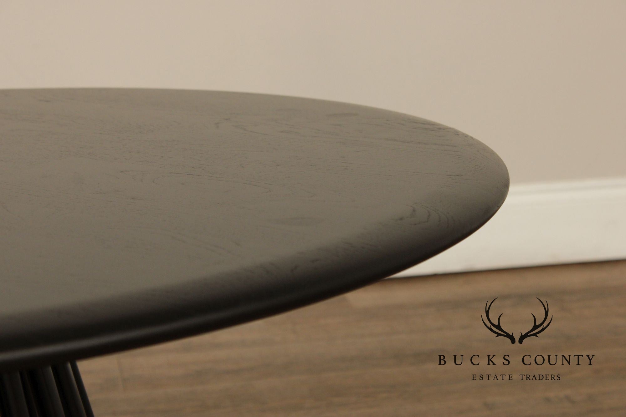 Tom Dixon Modern 'Fan' Oak Round Black Coffee Table