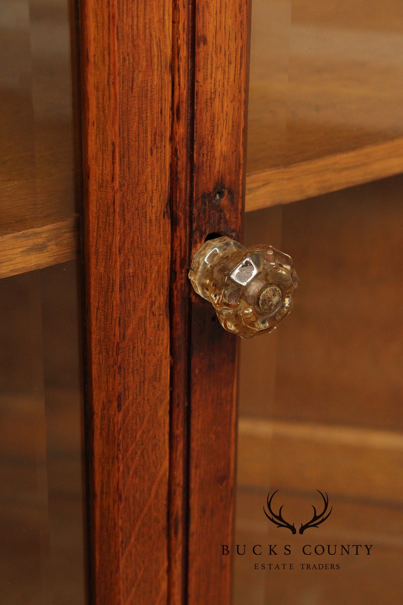 Antique Victorian Oak Corner China Cabinet