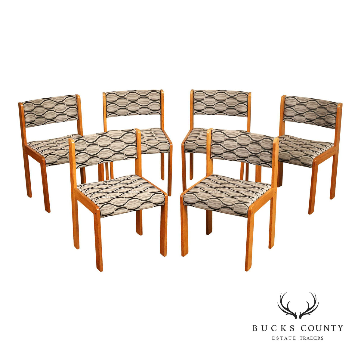 Danish Modern Niels Eilersen Teak Upholstered Dining Chairs Set Of Six