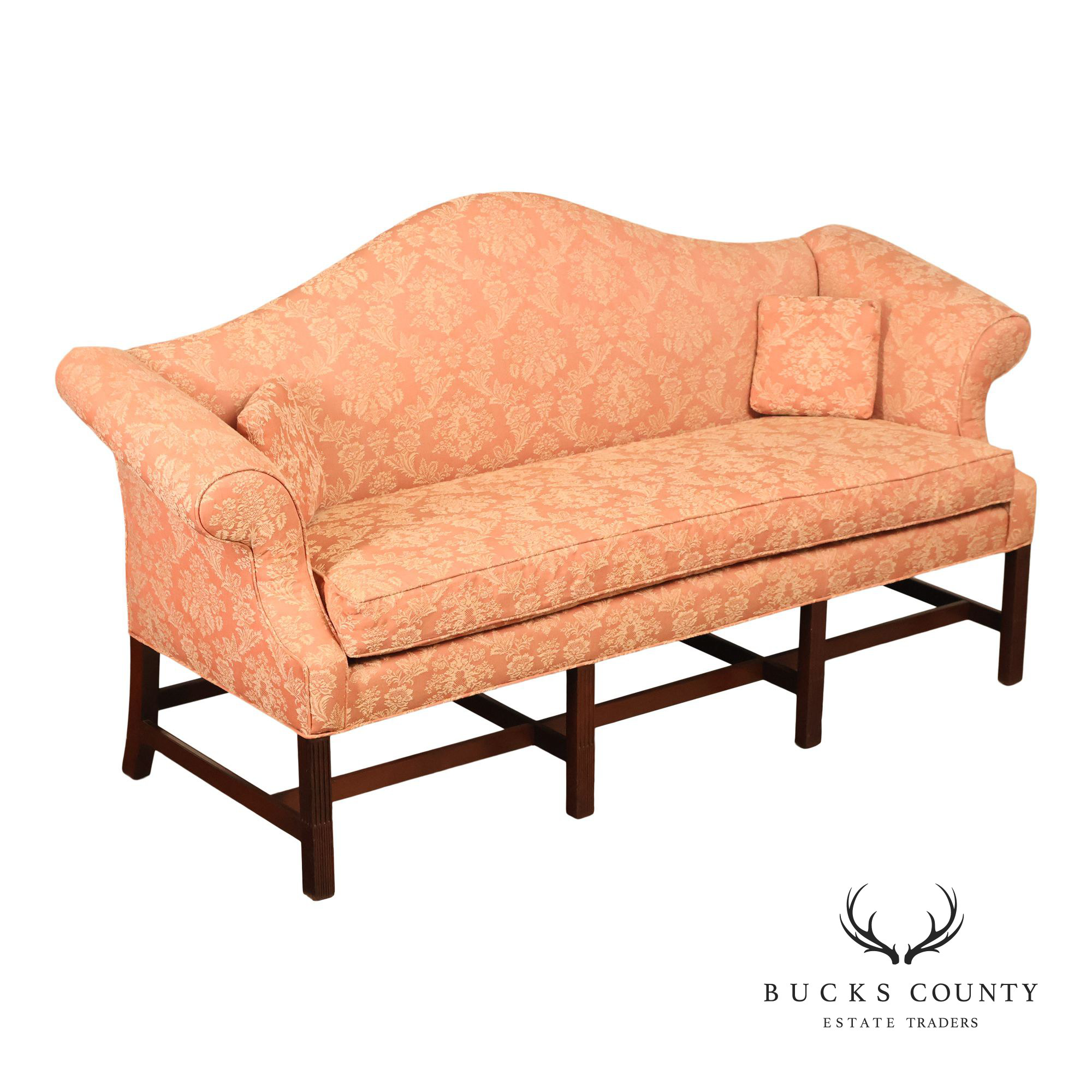 Kittinger Chippendale Style Mahogany Camel-Back Sofa Historic Newport Reproduction