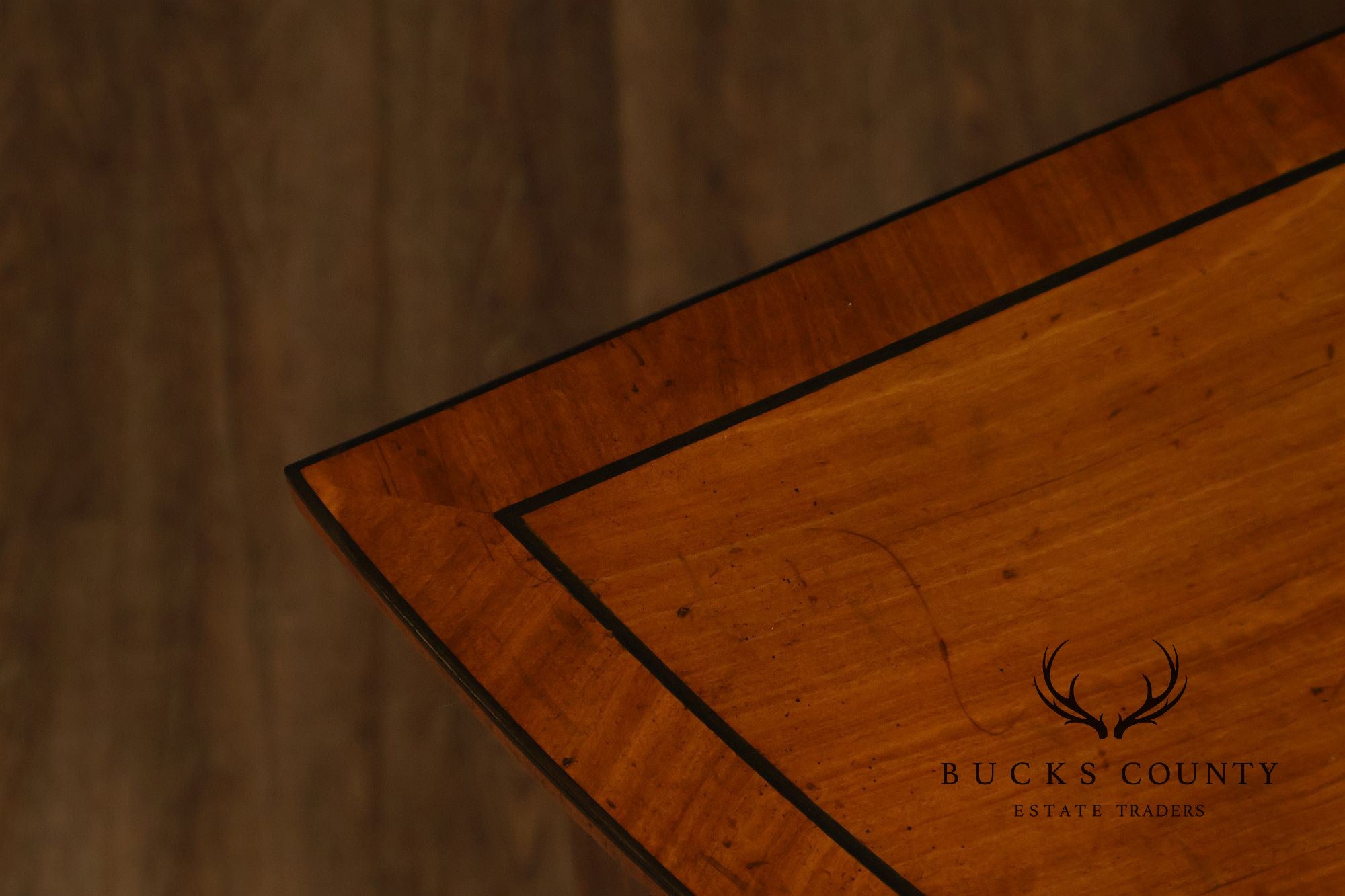 John-Richard Ebony Inlaid Satinwood Demilune Chest