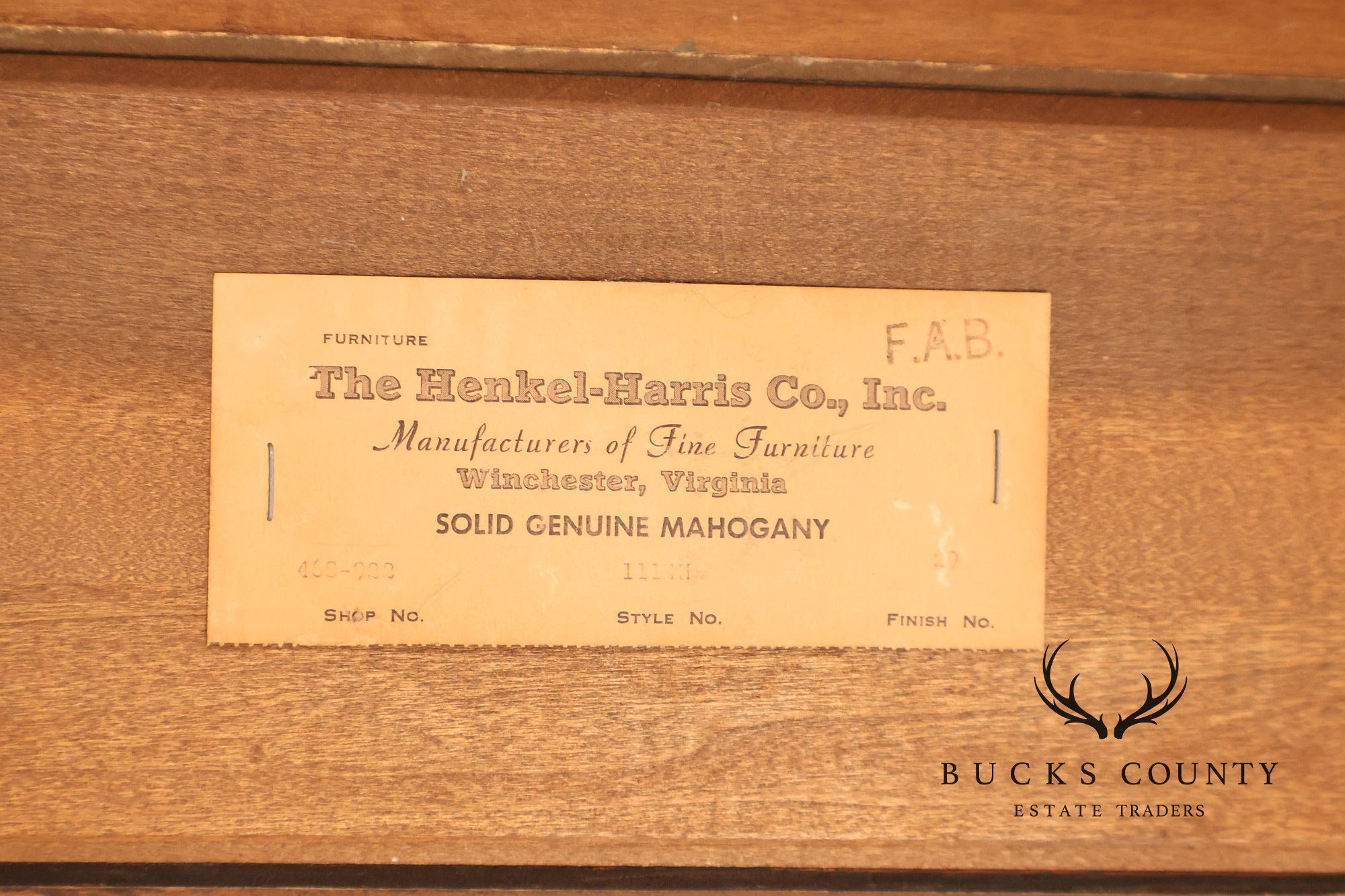 Henkel Harris Solid Mahogany Federal Style Corner Cabinet