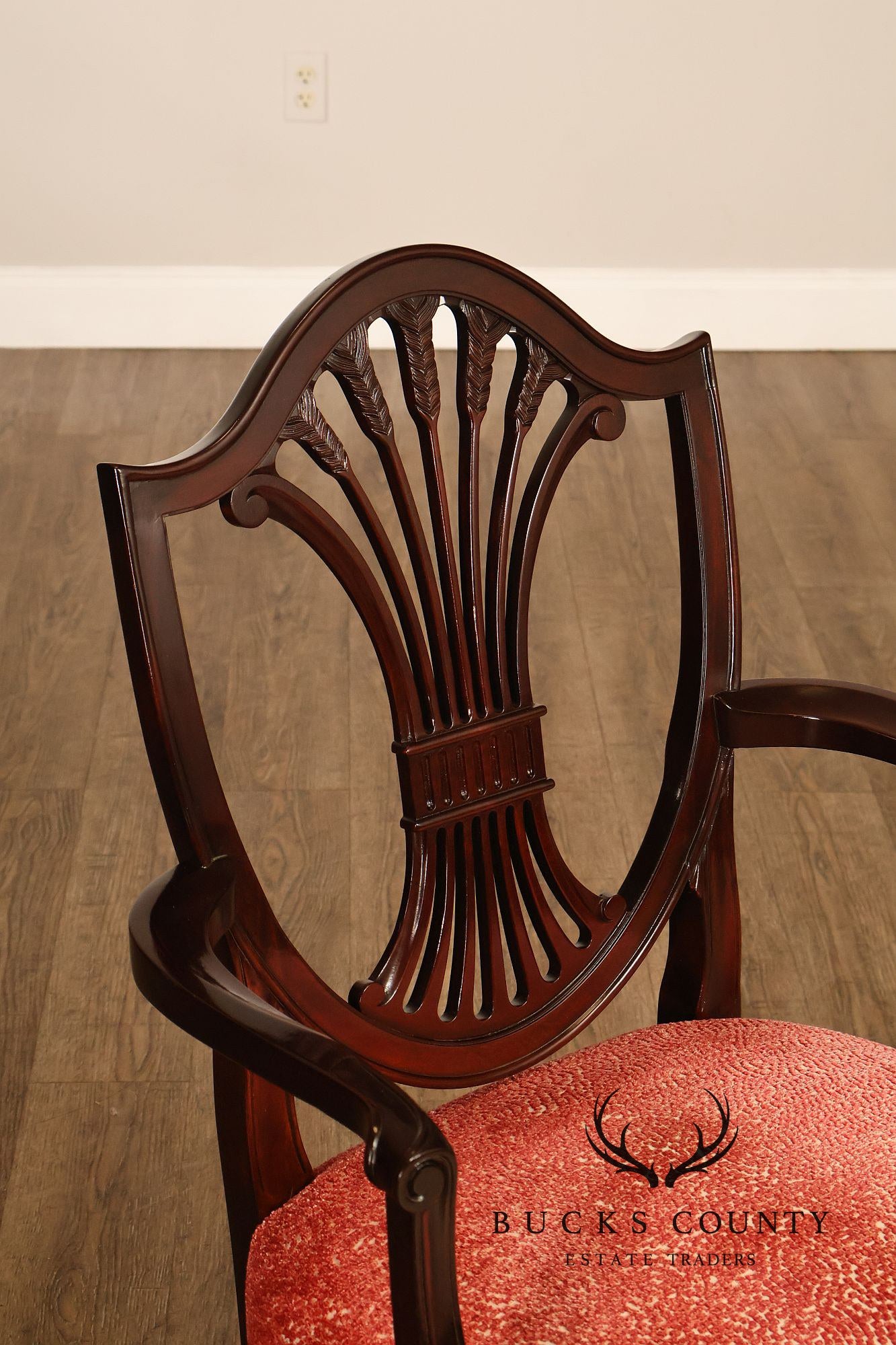 Stickley Federal Mahogany Set Of Eight Shield Back Dining Chairs