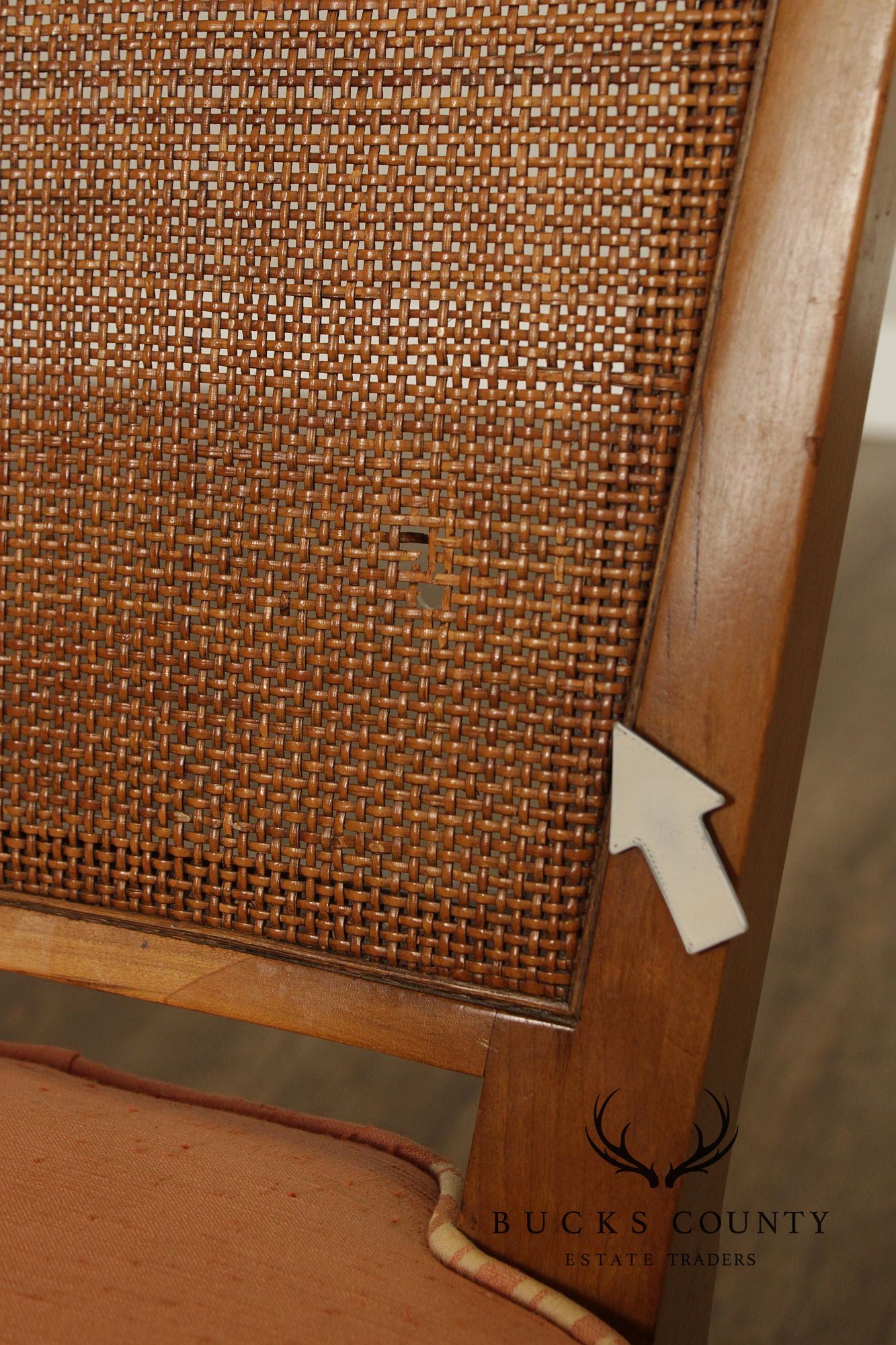 John Widdicomb Mid-Century Modern Set Of Four Walnut Cane Back Dining Chairs