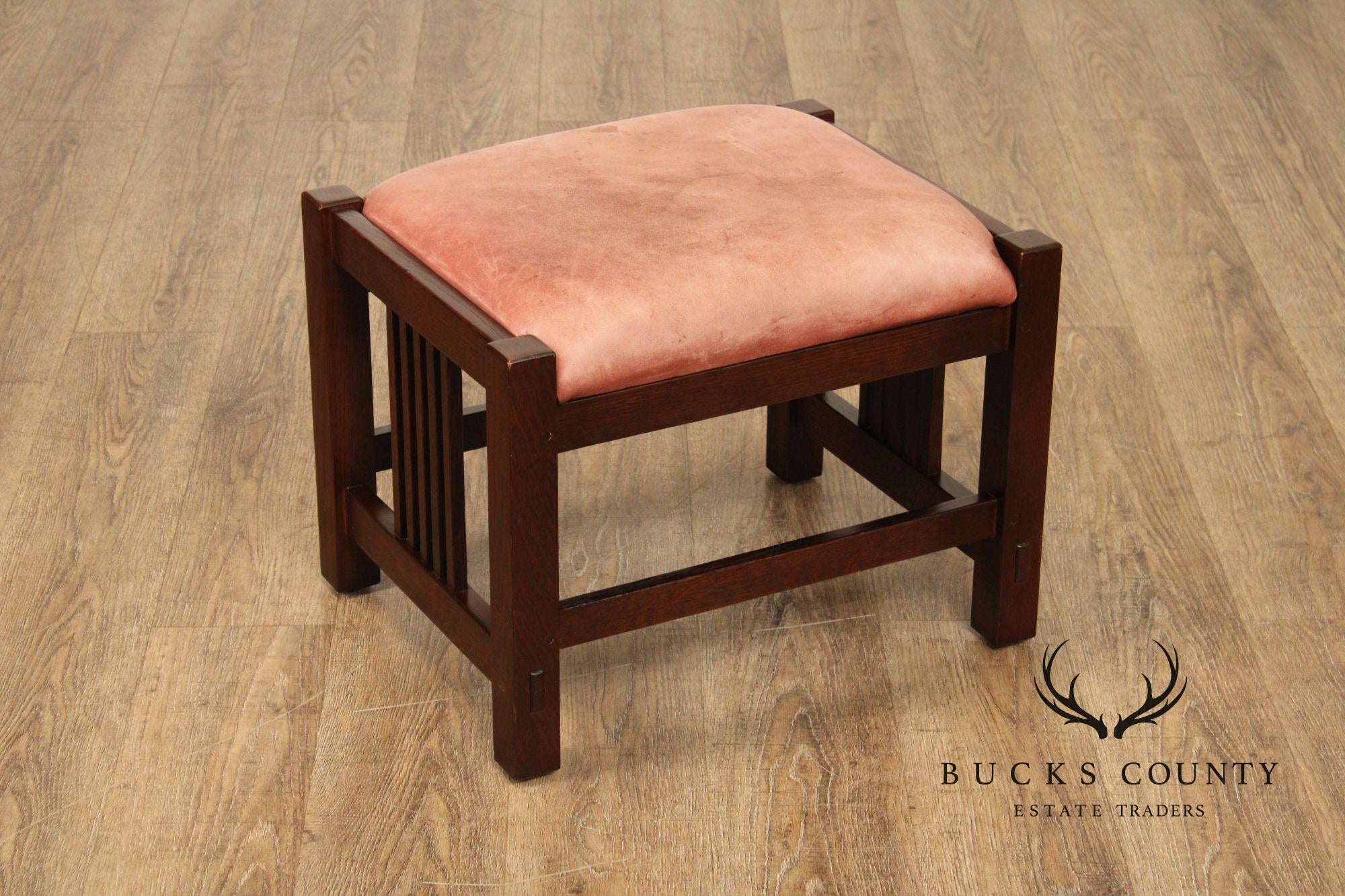 Stickley Mission Collection Oak and Leather Footstool